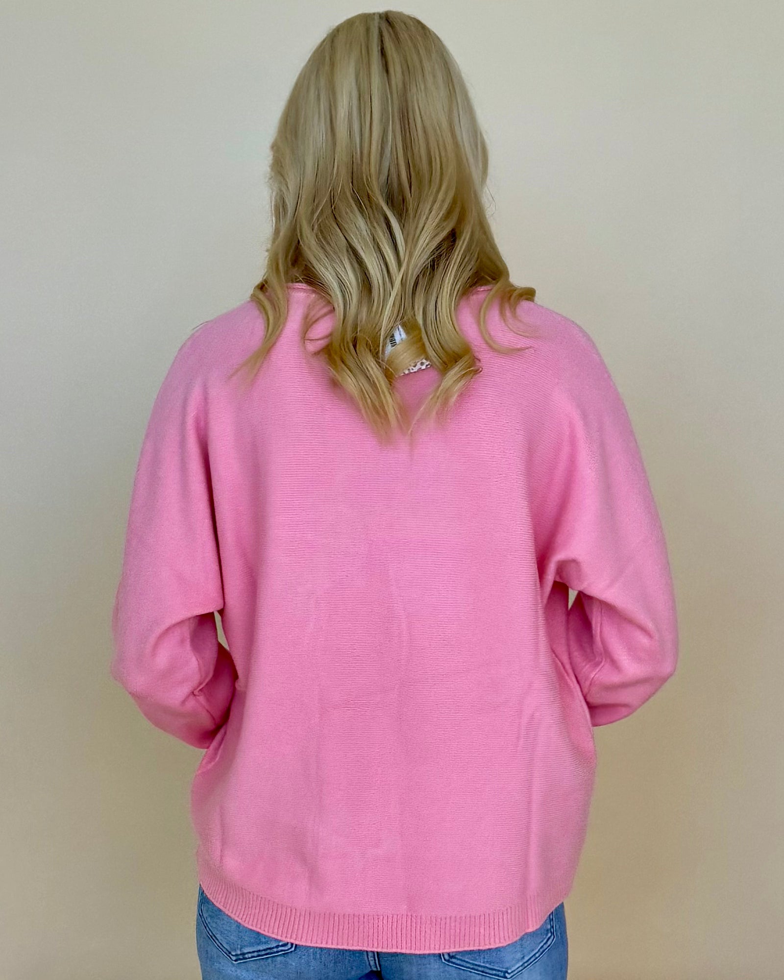 Simply Pink Dk Pink Seam Sweater-Shop-Womens-Boutique-Clothing