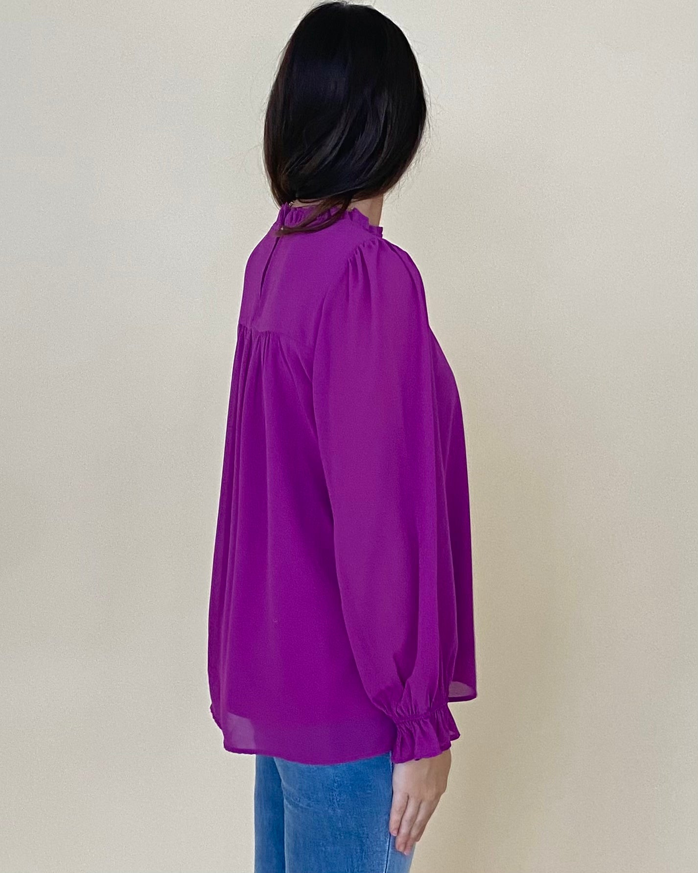 Tell Me All Eggplant Ruffle Top-Shop-Womens-Boutique-Clothing