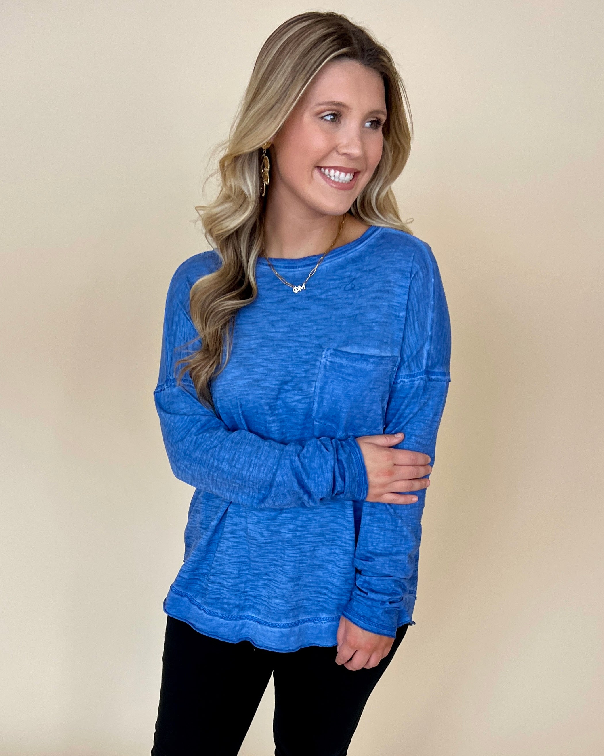Coffee First Denim Mineral Pocket Top-Shop-Womens-Boutique-Clothing