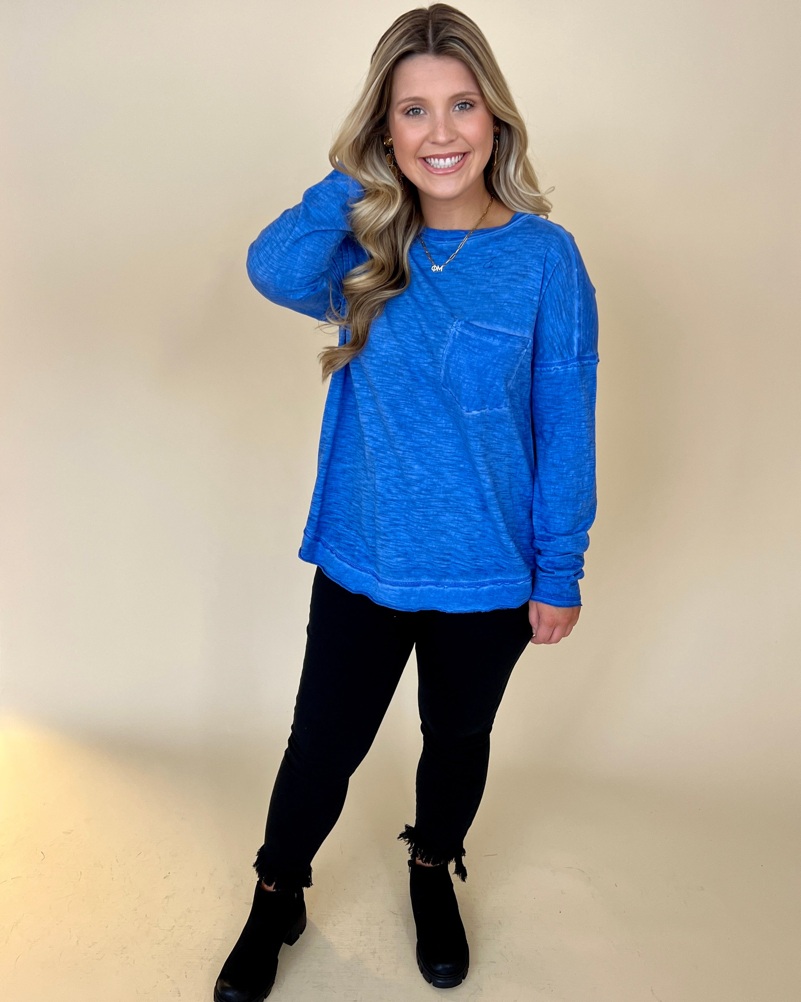 Coffee First Denim Mineral Pocket Top-Shop-Womens-Boutique-Clothing