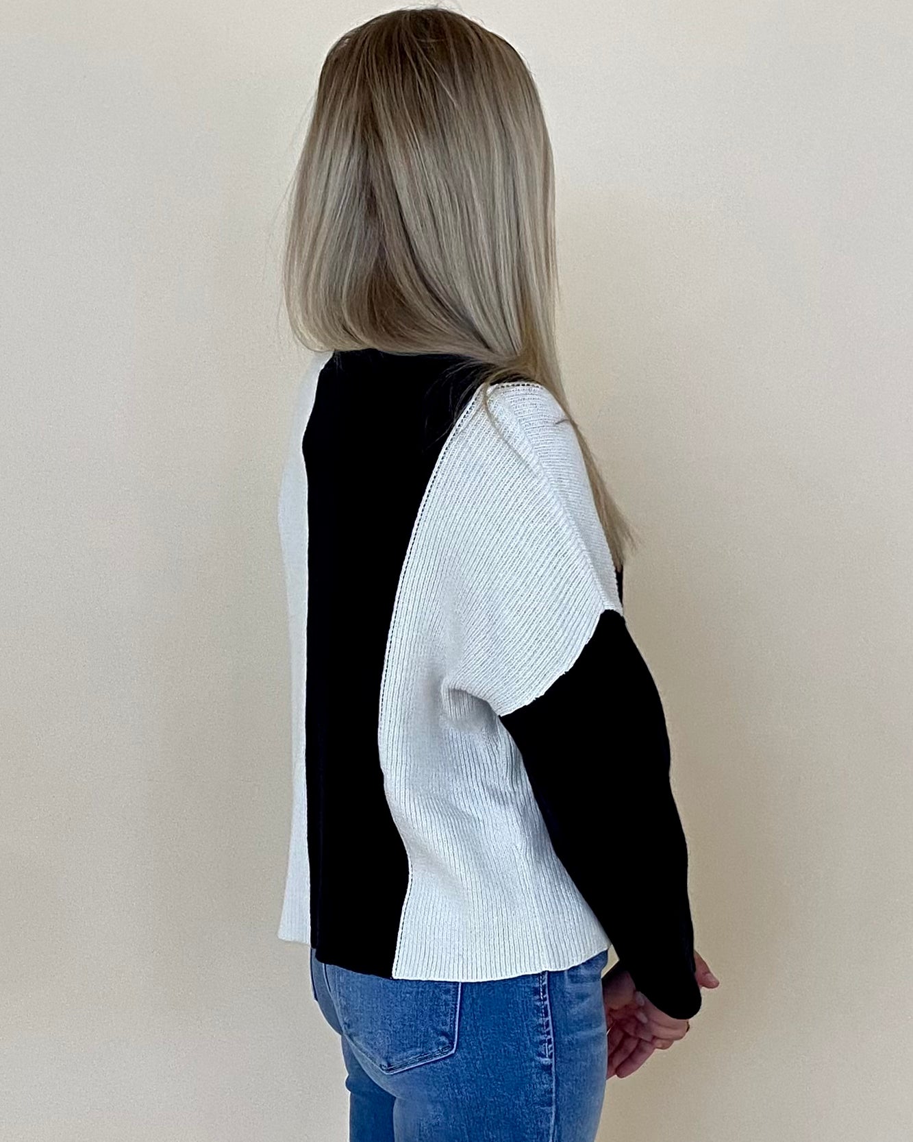 Miles Ahead Black Colorblock Sweater-Shop-Womens-Boutique-Clothing