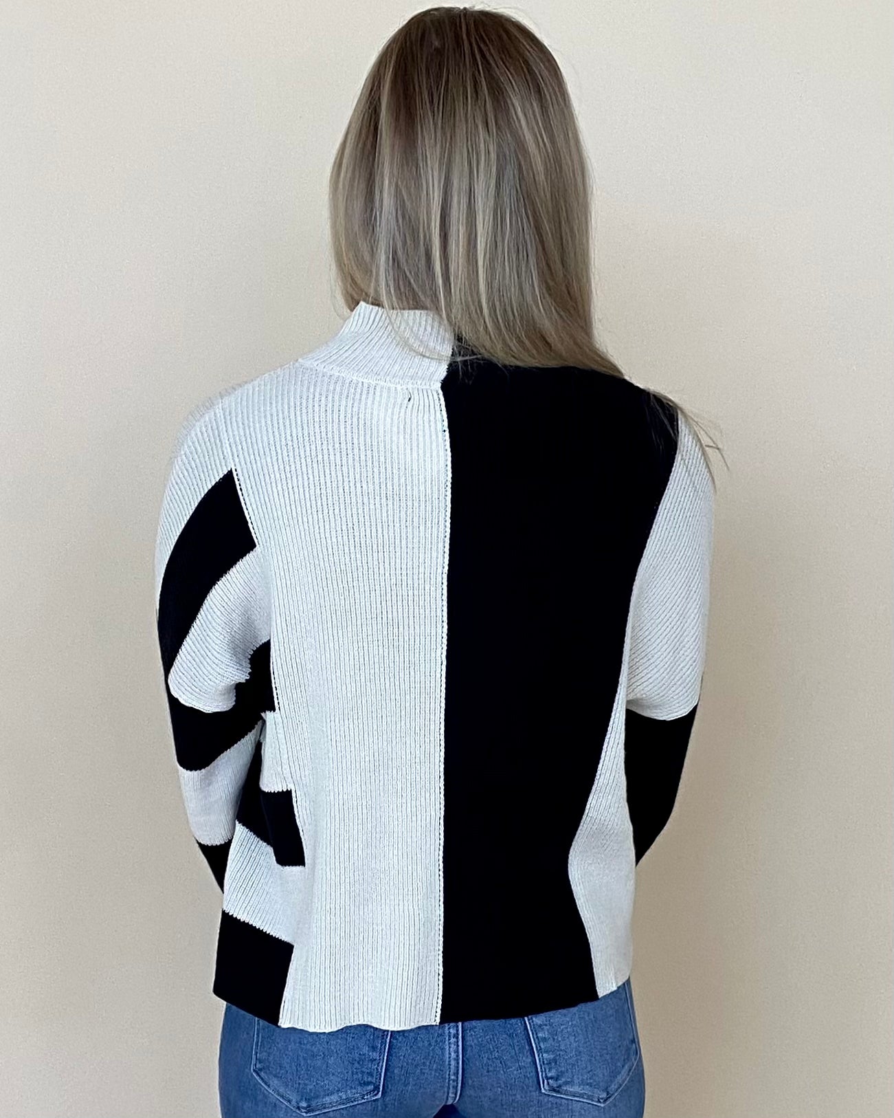 Miles Ahead Black Colorblock Sweater-Shop-Womens-Boutique-Clothing