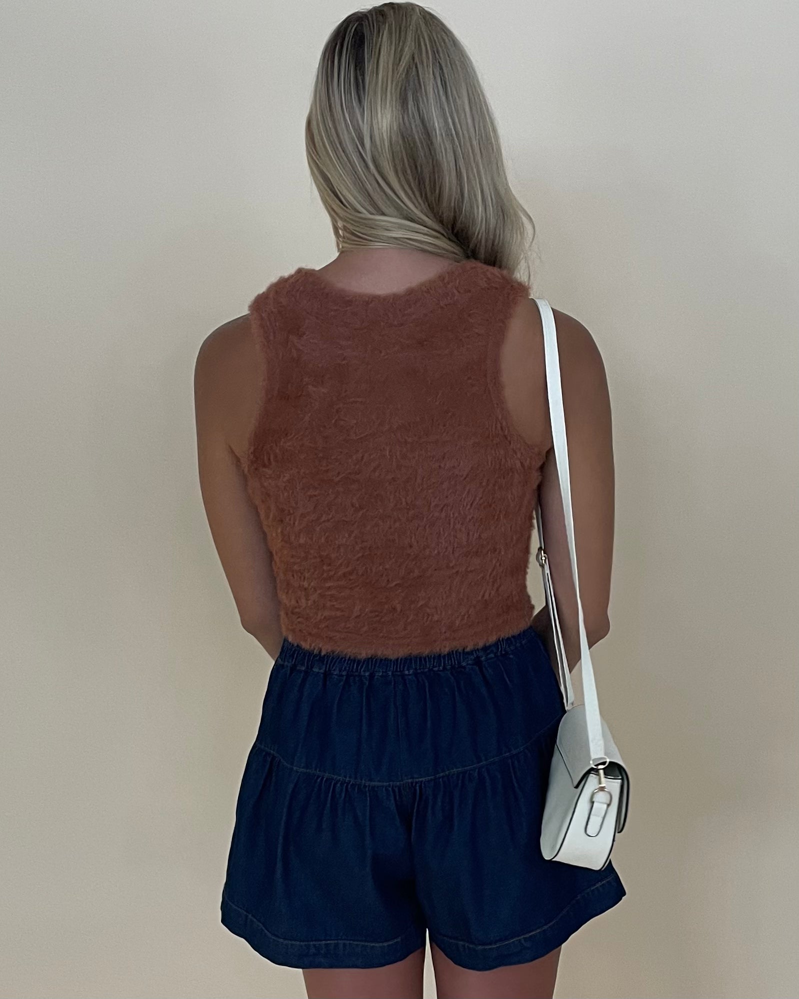 Sights To See Brown Faux Fur Sleeveless Tank Top-Shop-Womens-Boutique-Clothing