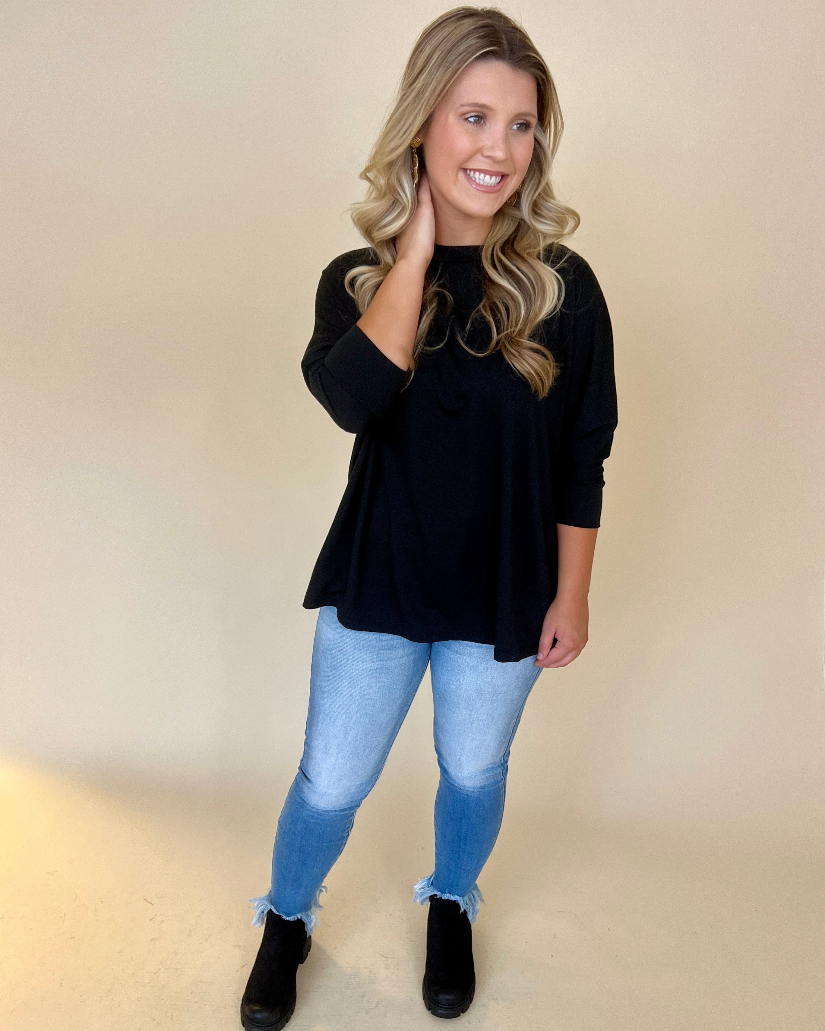 Give Me Love Black French Terry Top-Shop-Womens-Boutique-Clothing