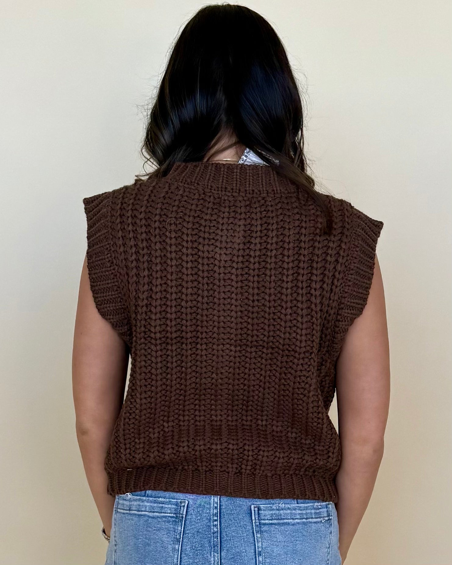 Chasing The Cold Brown Button Sweater Vest-Shop-Womens-Boutique-Clothing