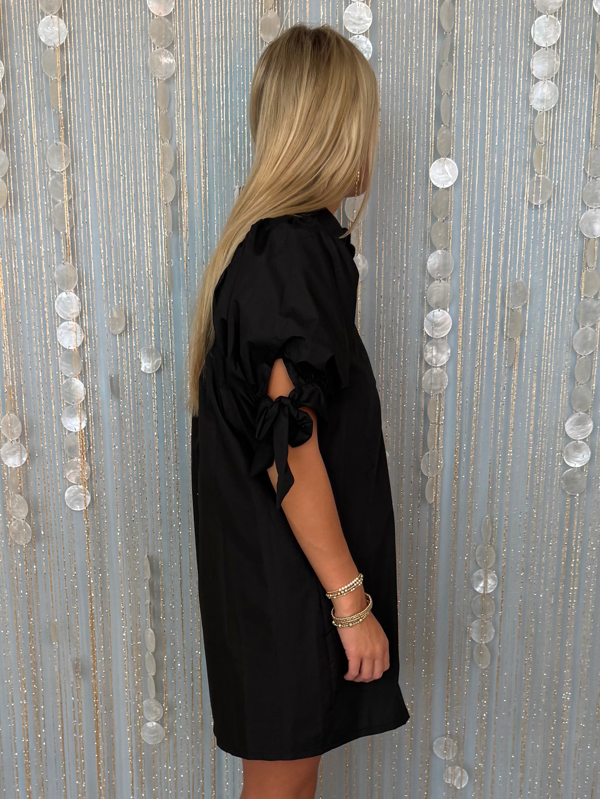 Simple Muse Black Scallop Dress-Shop-Womens-Boutique-Clothing