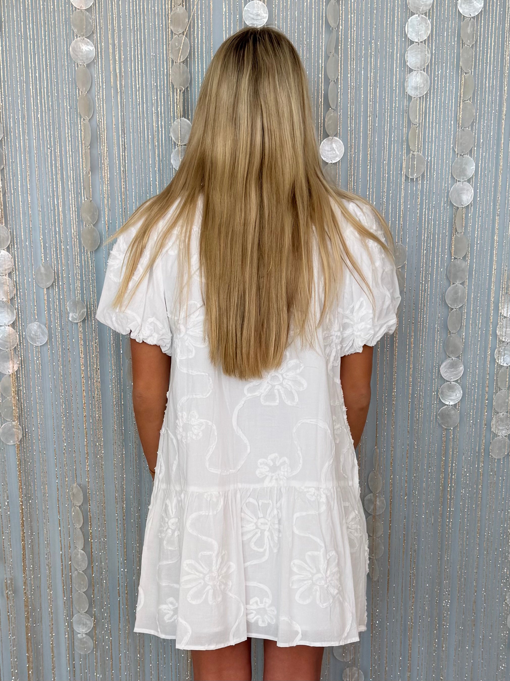 Dockside White Embroidery Detail Button Front Dress-Shop-Womens-Boutique-Clothing