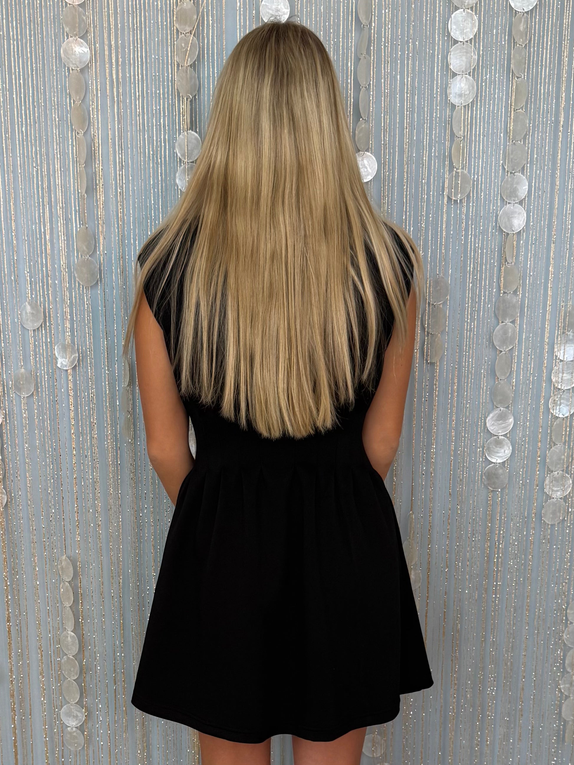 Sweet Silhoutte Black Pintuck Dress-Shop-Womens-Boutique-Clothing