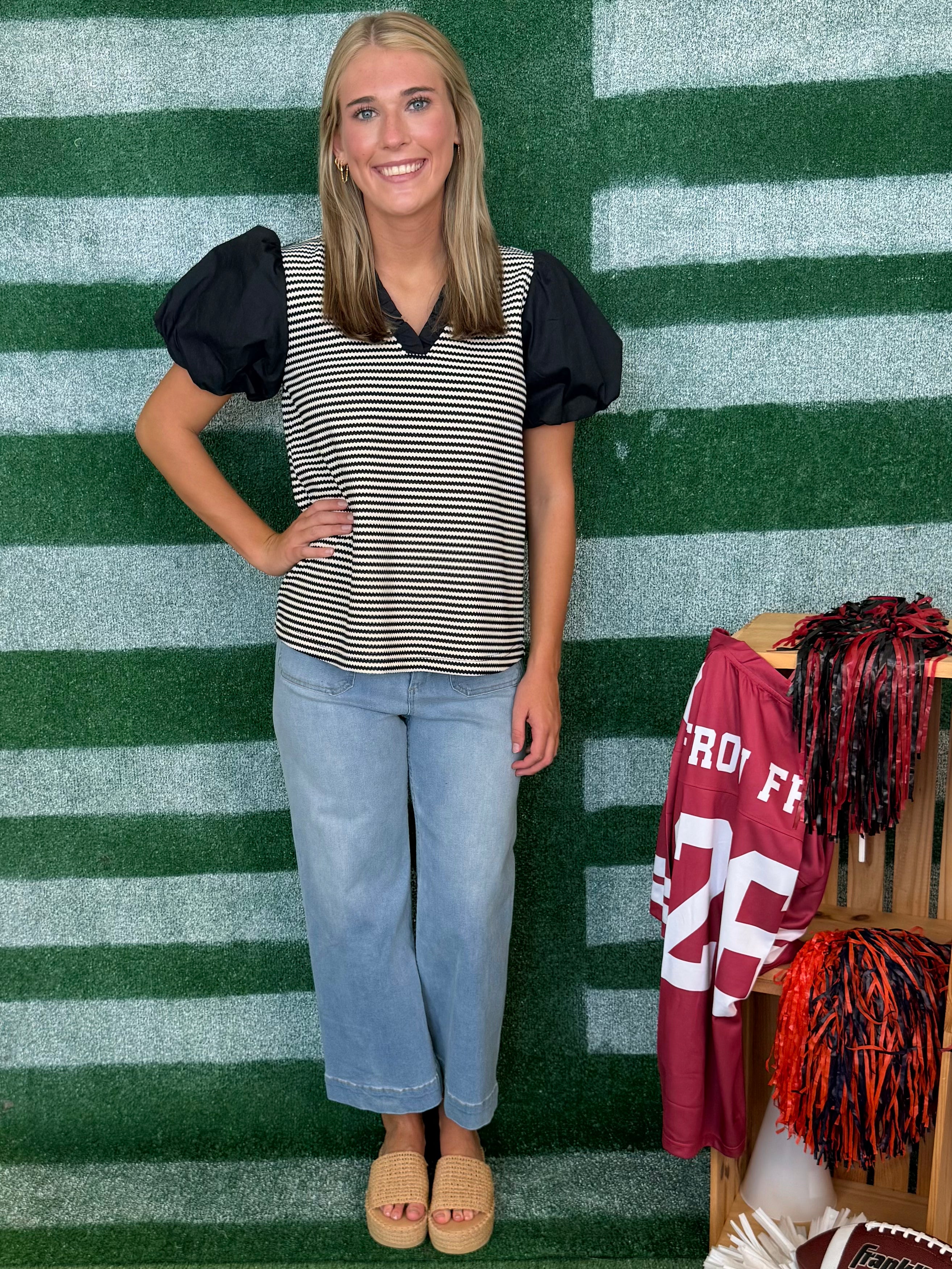 Friday Lights Black Stripe Top-Shop-Womens-Boutique-Clothing