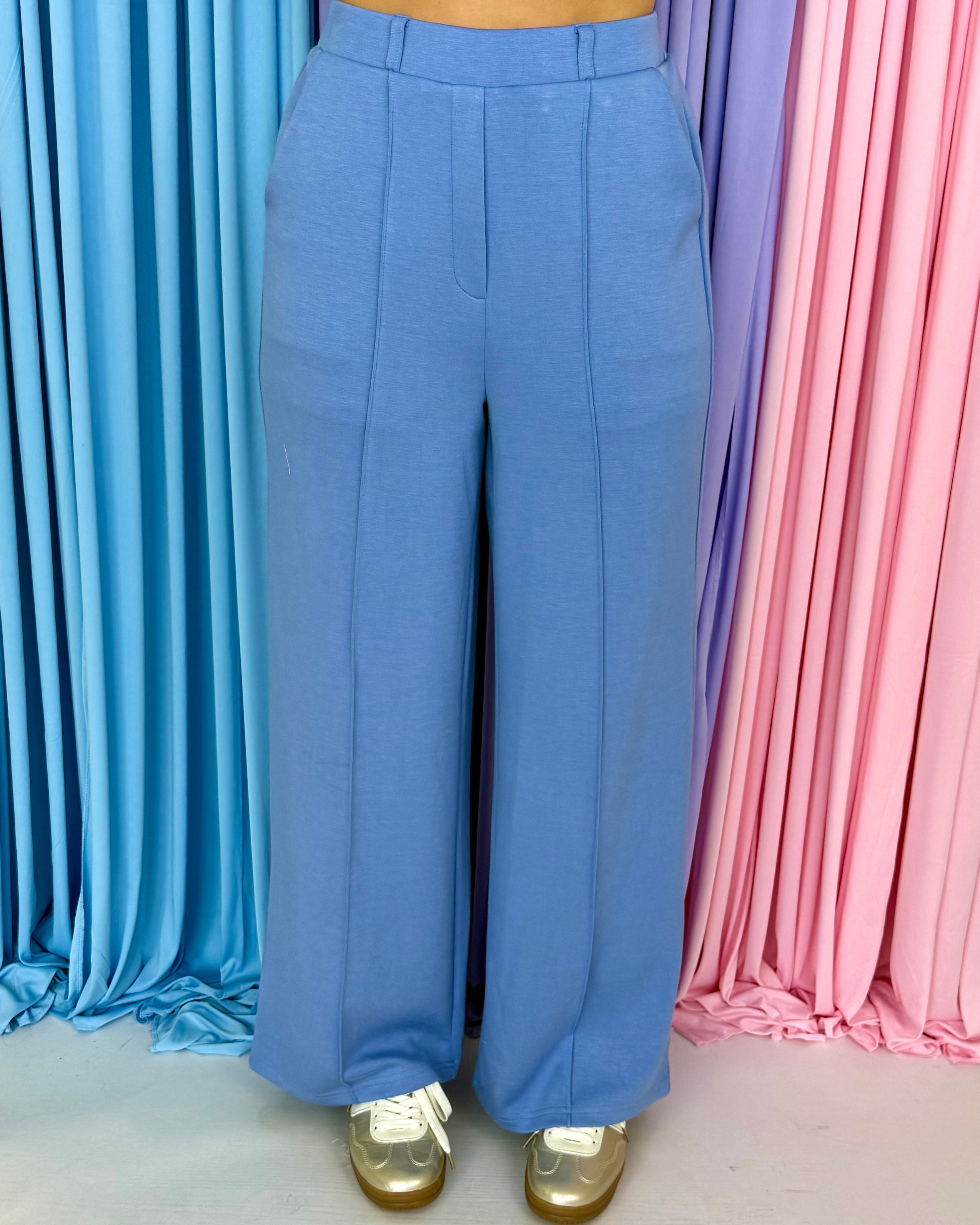 Pretty In Power Chambray Wide Leg Pants-Shop-Womens-Boutique-Clothing