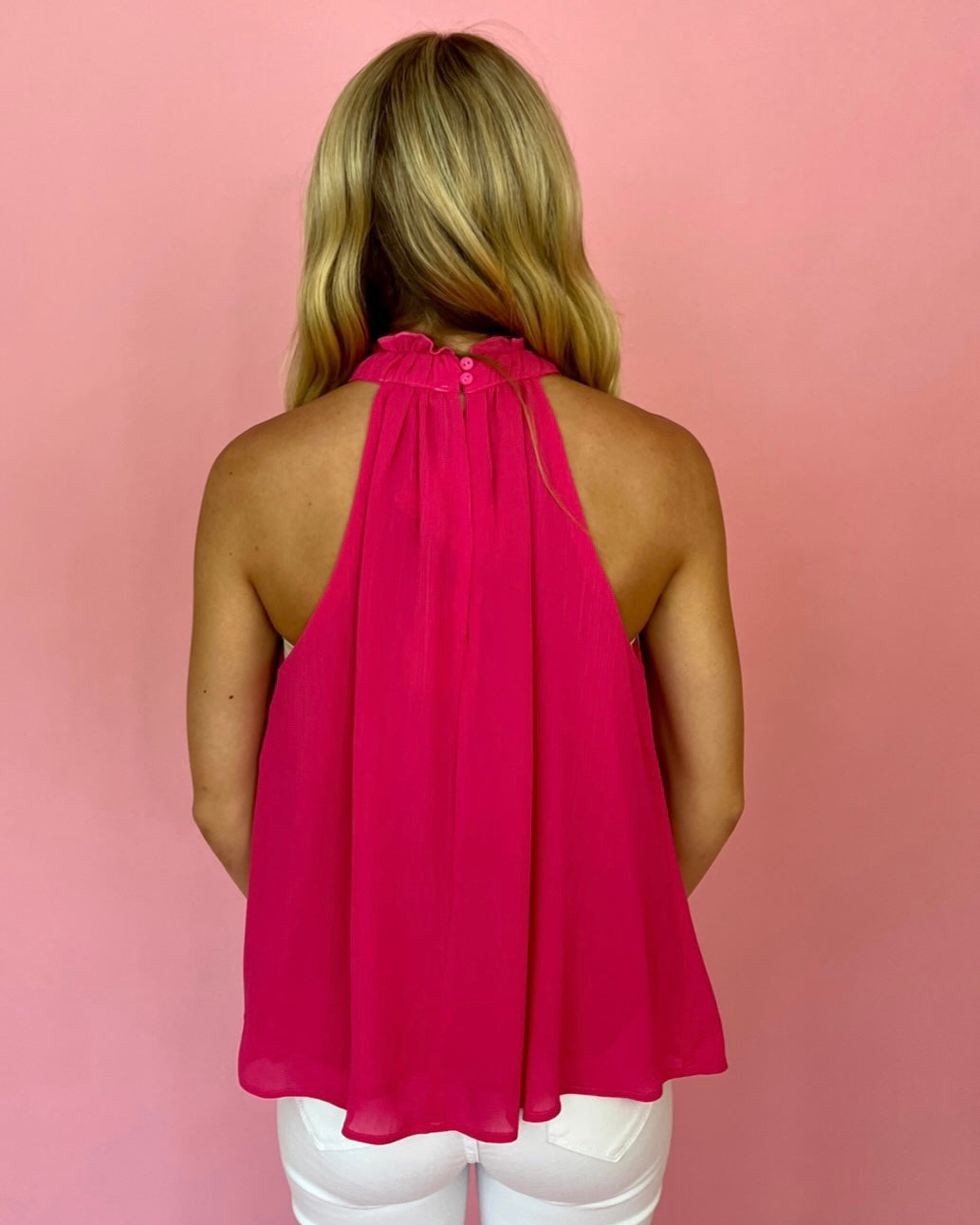 Near The Pier Fuchsia High Neck Top-Shop-Womens-Boutique-Clothing