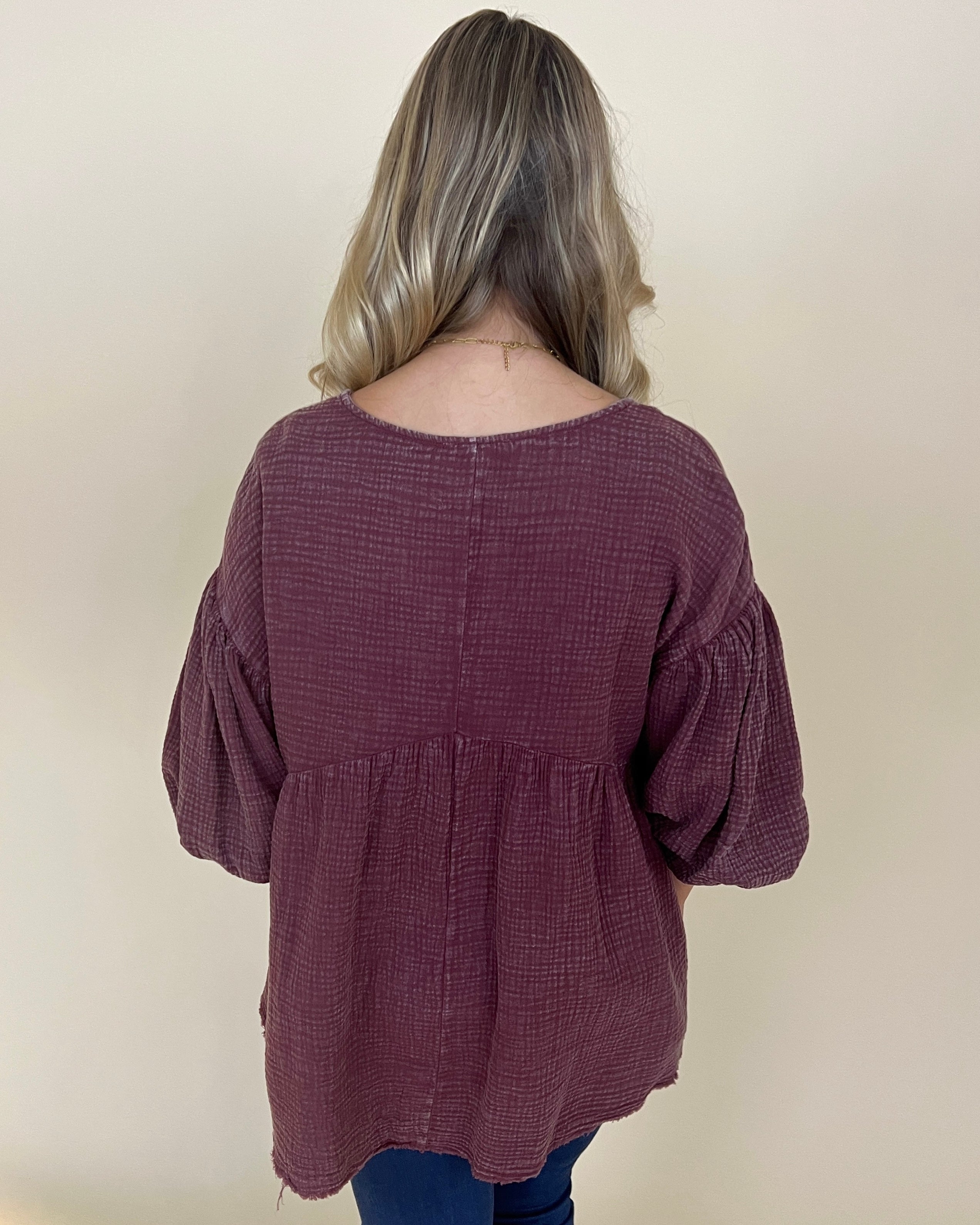 Easy Feeling Wine Mineral Washed Top-Shop-Womens-Boutique-Clothing