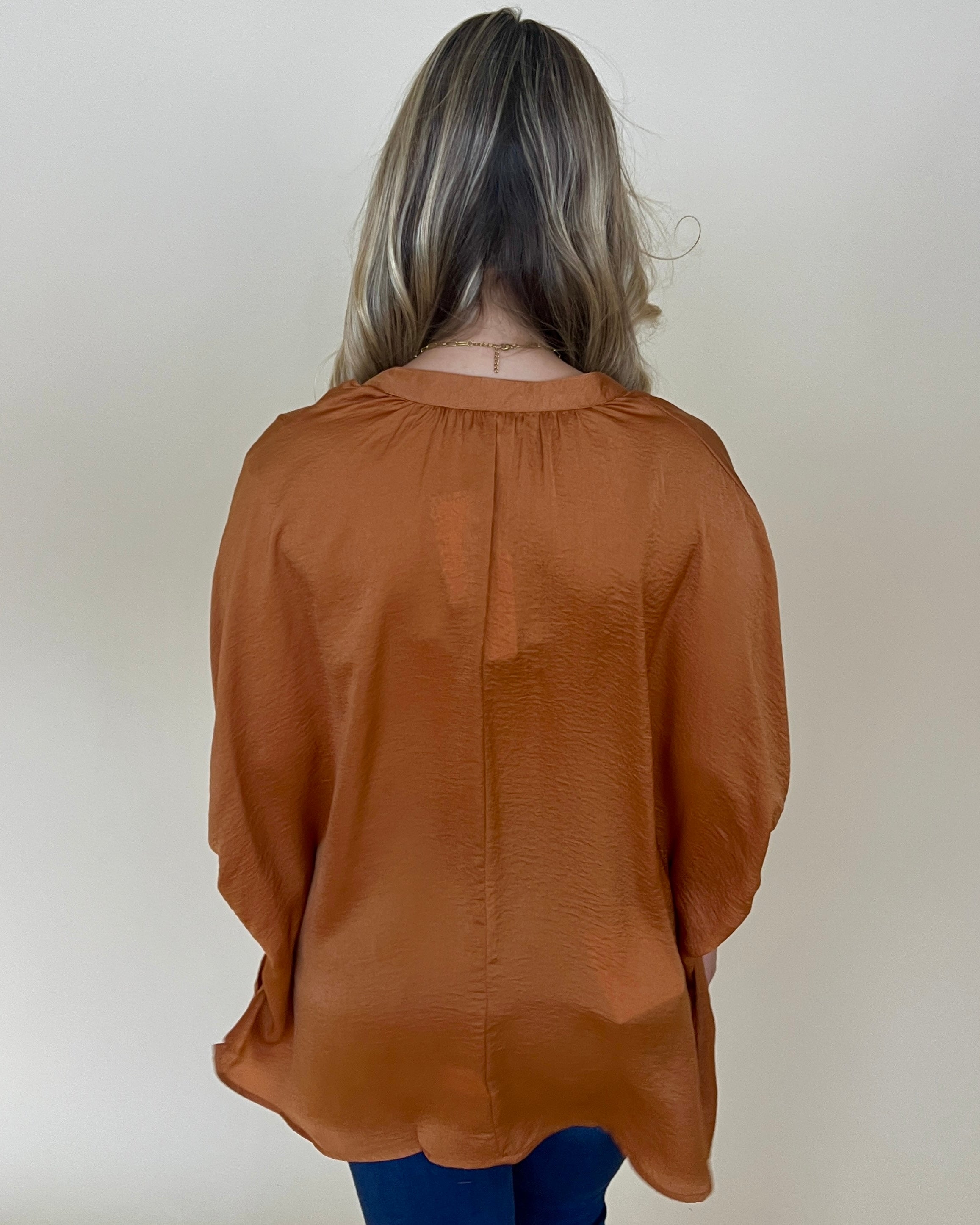 Find Me There Camel Split Neck Top-Shop-Womens-Boutique-Clothing