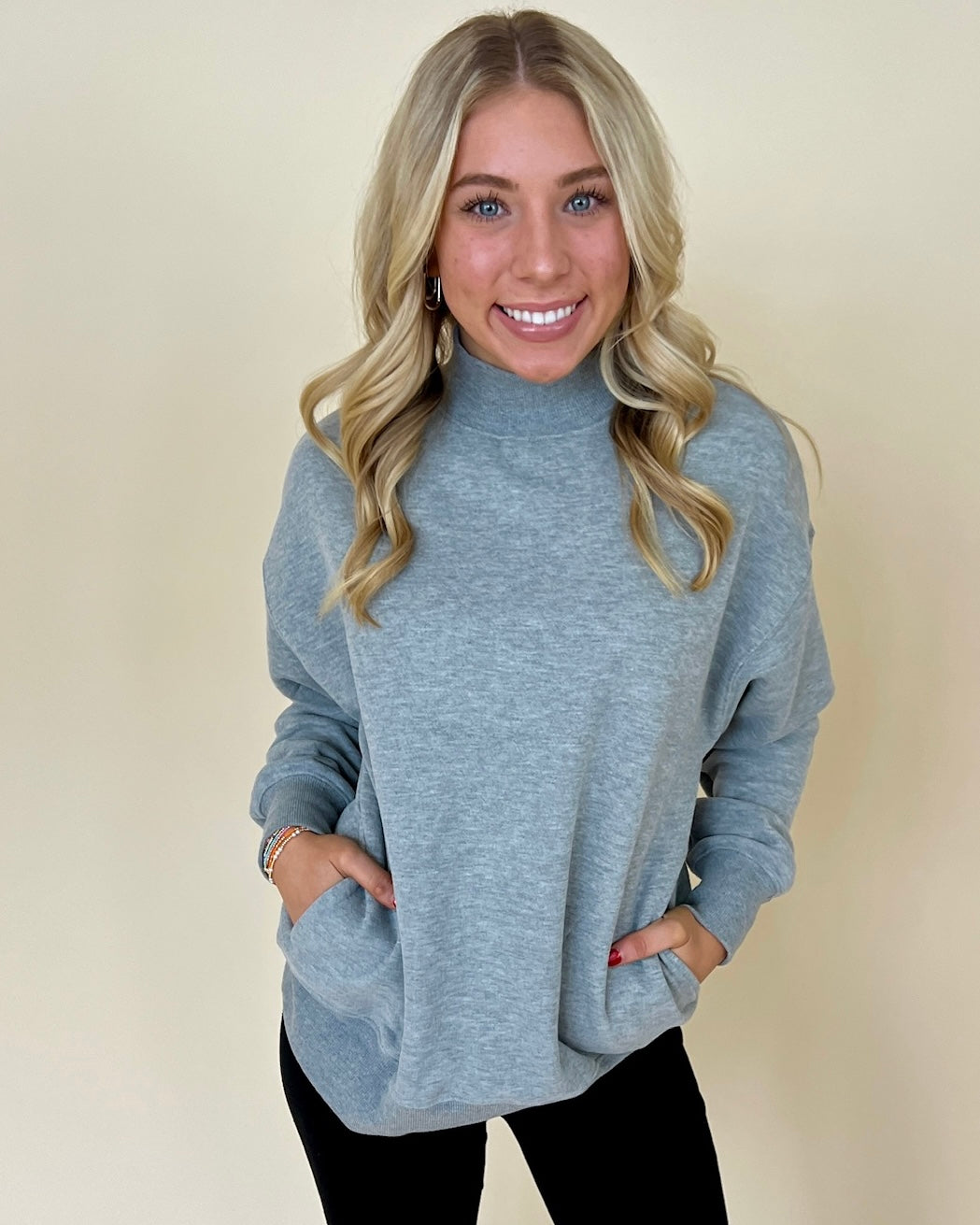 Staying In H Charcoal Ribbed Sweatshirt-Shop-Womens-Boutique-Clothing