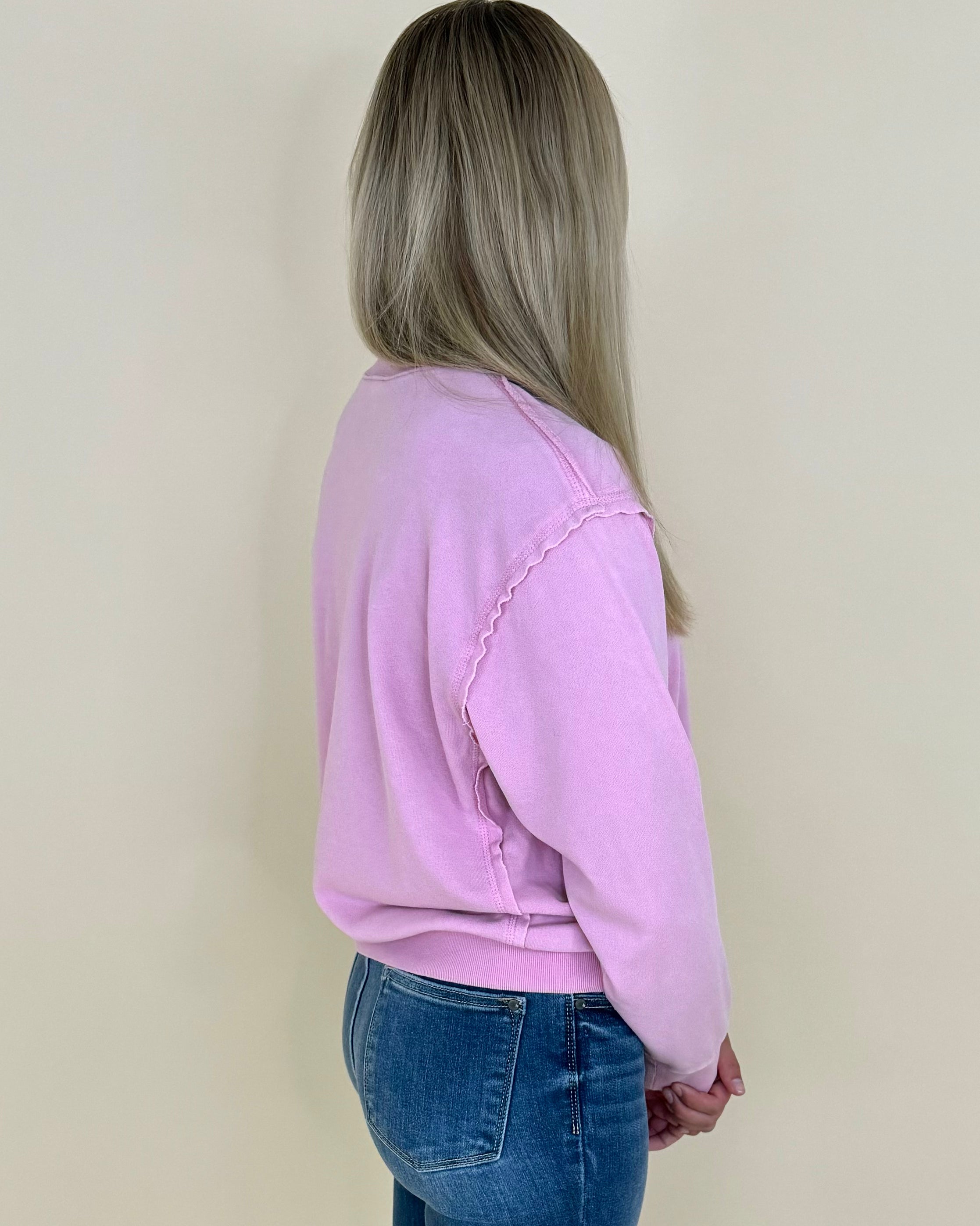 All Times Rose Pink Crew Sweatshirt-Shop-Womens-Boutique-Clothing