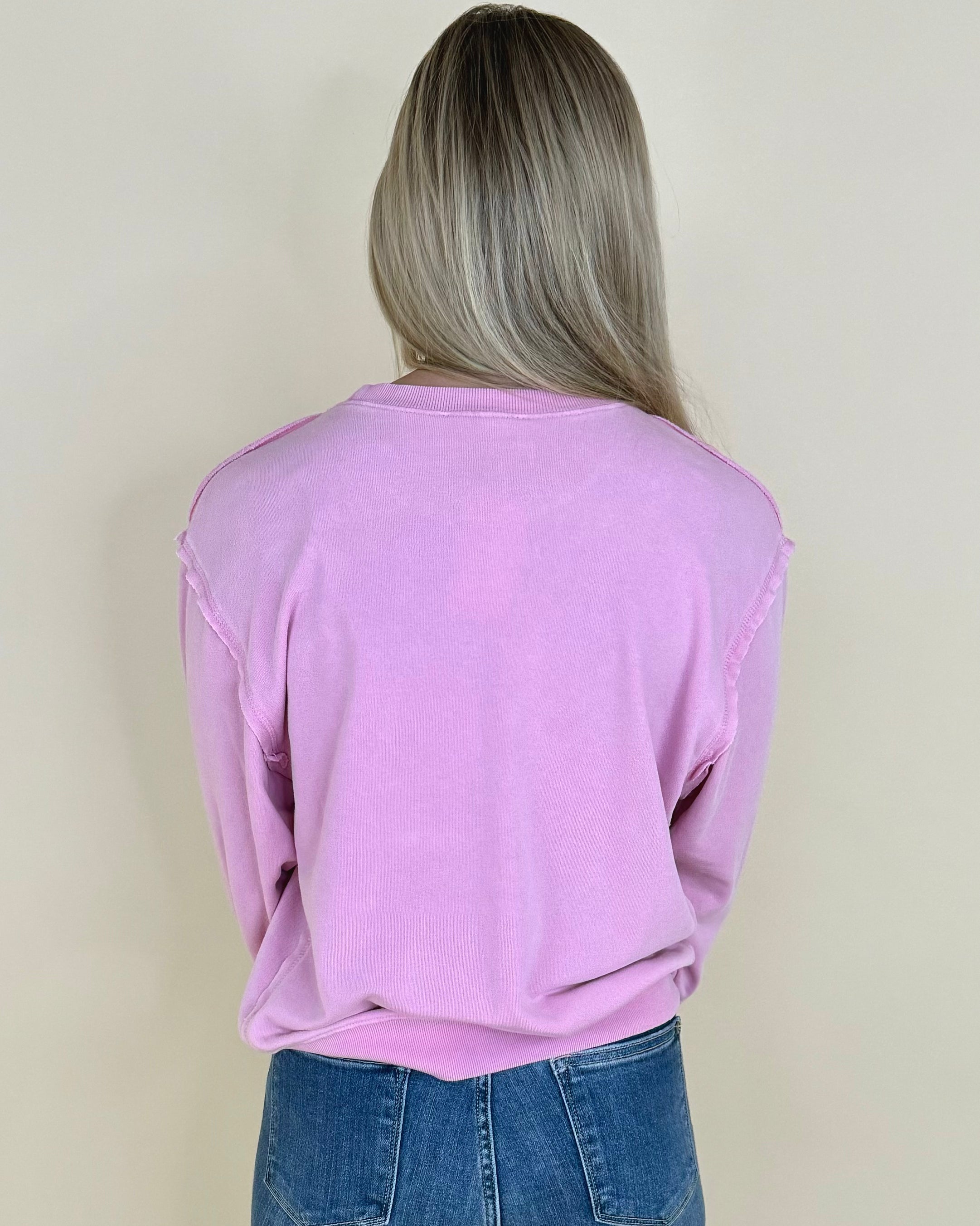 All Times Rose Pink Crew Sweatshirt-Shop-Womens-Boutique-Clothing