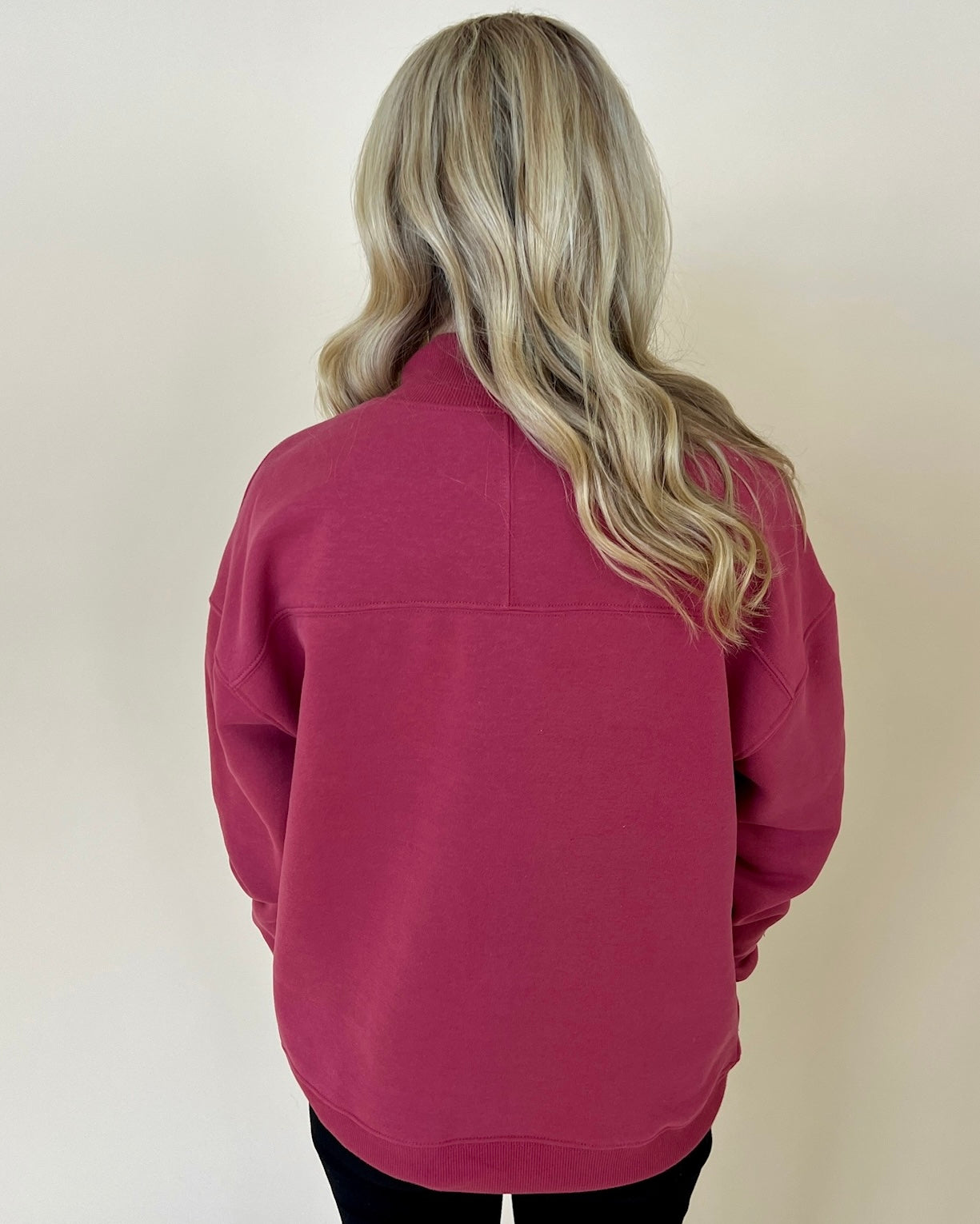 Staying In Viva Magenta Ribbed Sweatshirt-Shop-Womens-Boutique-Clothing