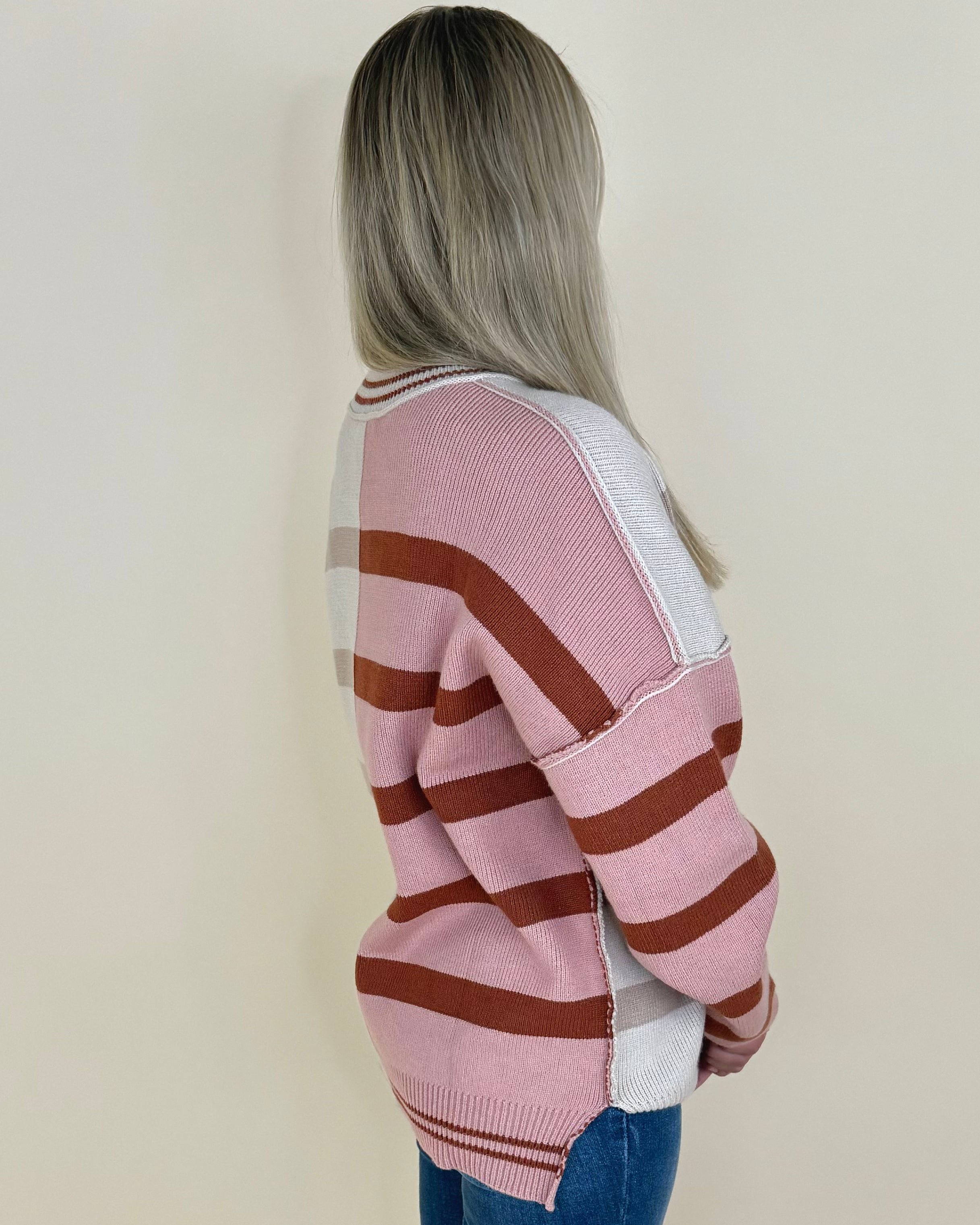 For Good Ecru Colorblock Sweater-Shop-Womens-Boutique-Clothing