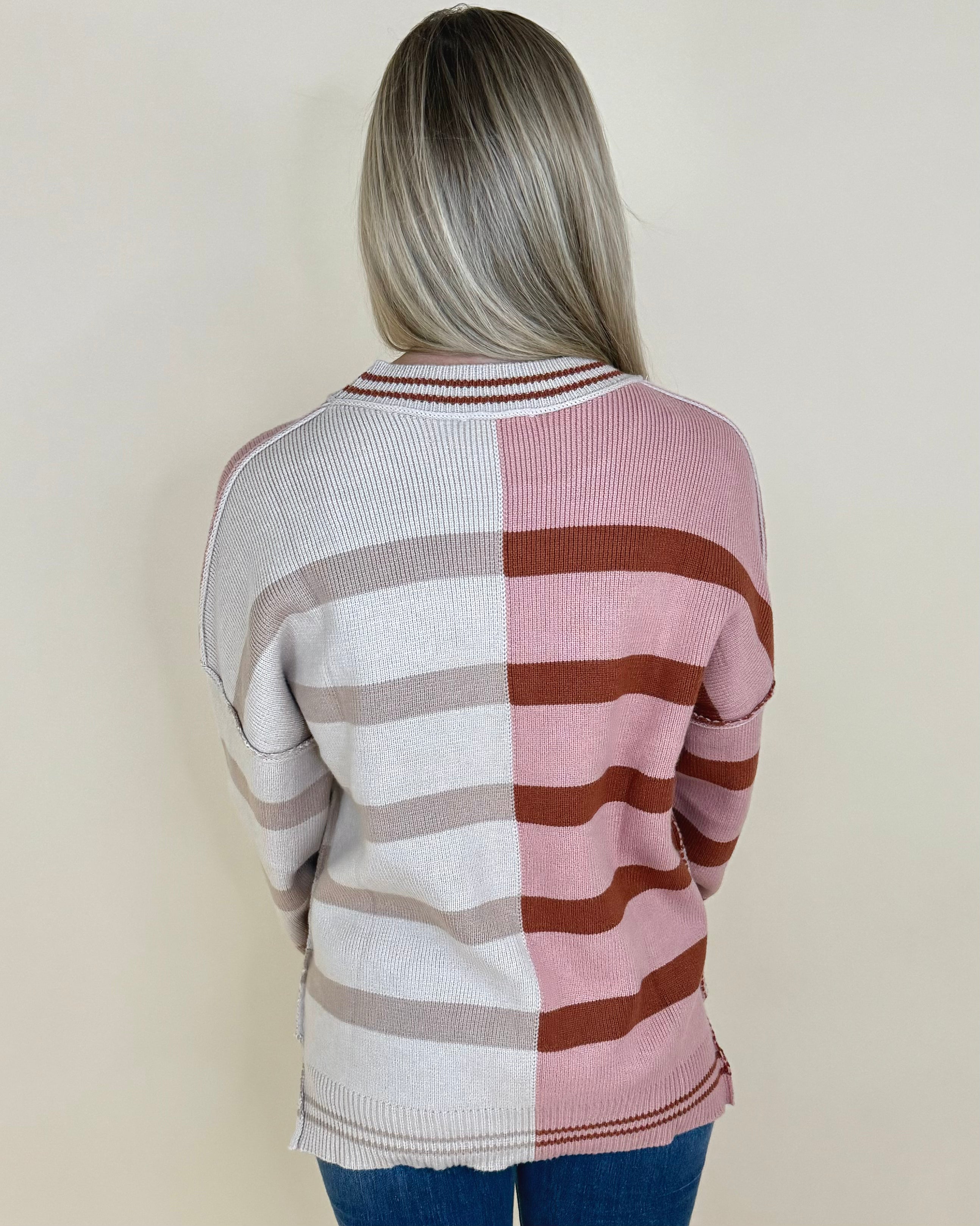 For Good Ecru Colorblock Sweater-Shop-Womens-Boutique-Clothing