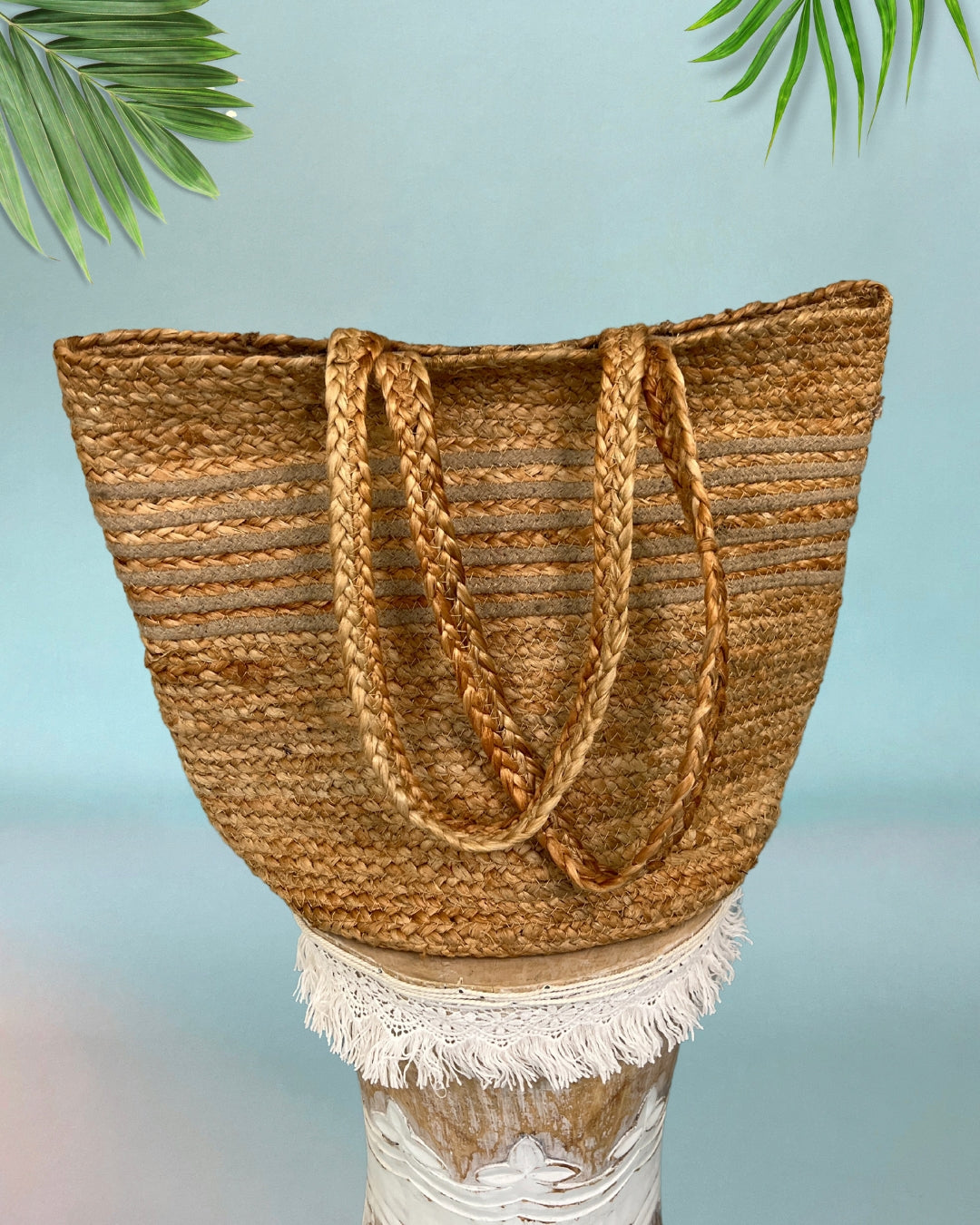 Treasure You Beige Woven Tote Bag-Regular-Shop-Womens-Boutique-Clothing
