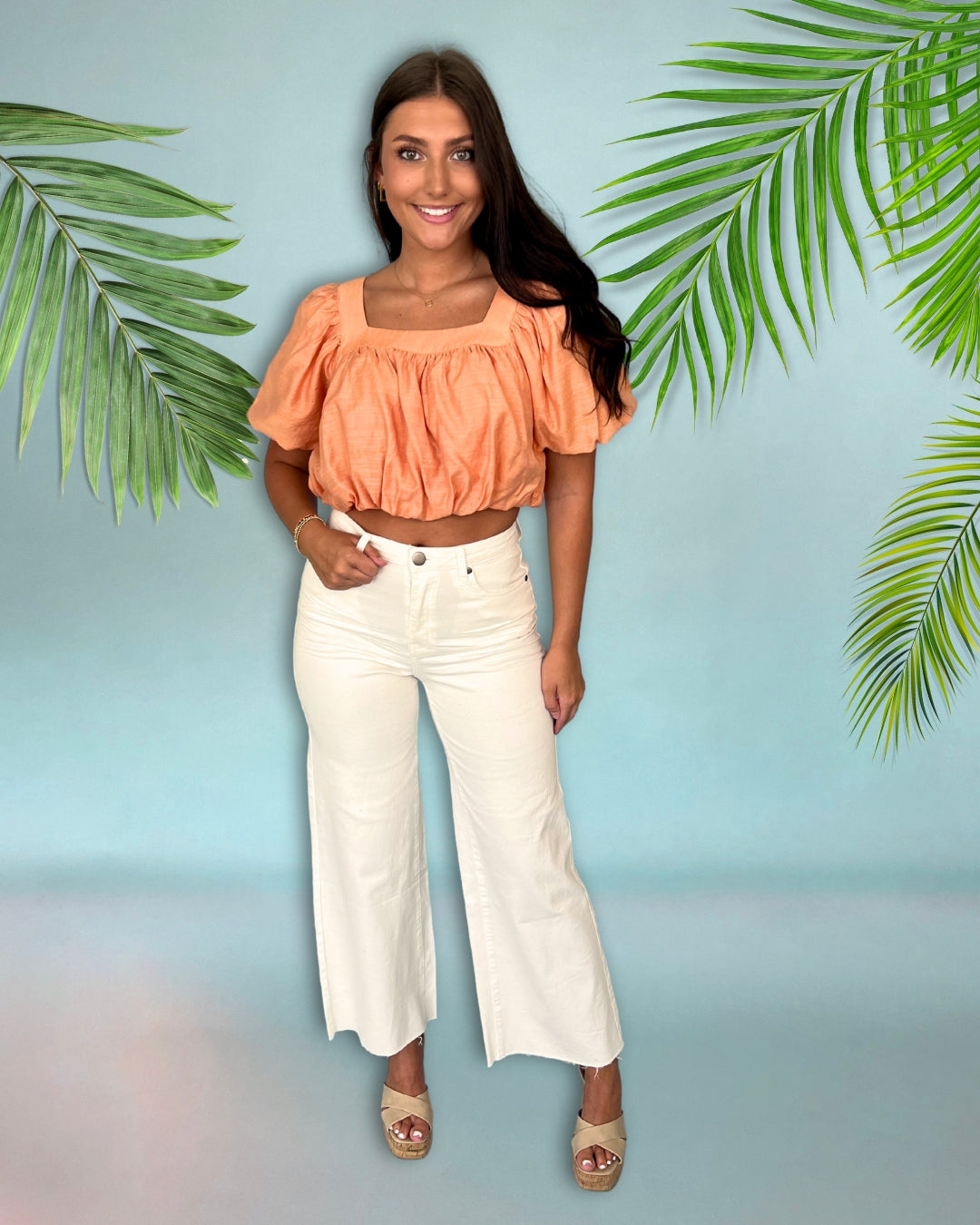 I Will Wait White High Rise Wide Leg Jeans-Shop-Womens-Boutique-Clothing