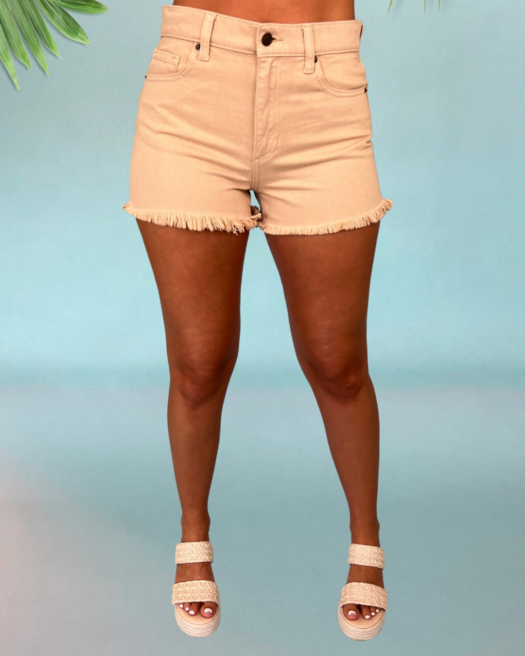 Ride Around Beige High Rise Shorts-Shop-Womens-Boutique-Clothing