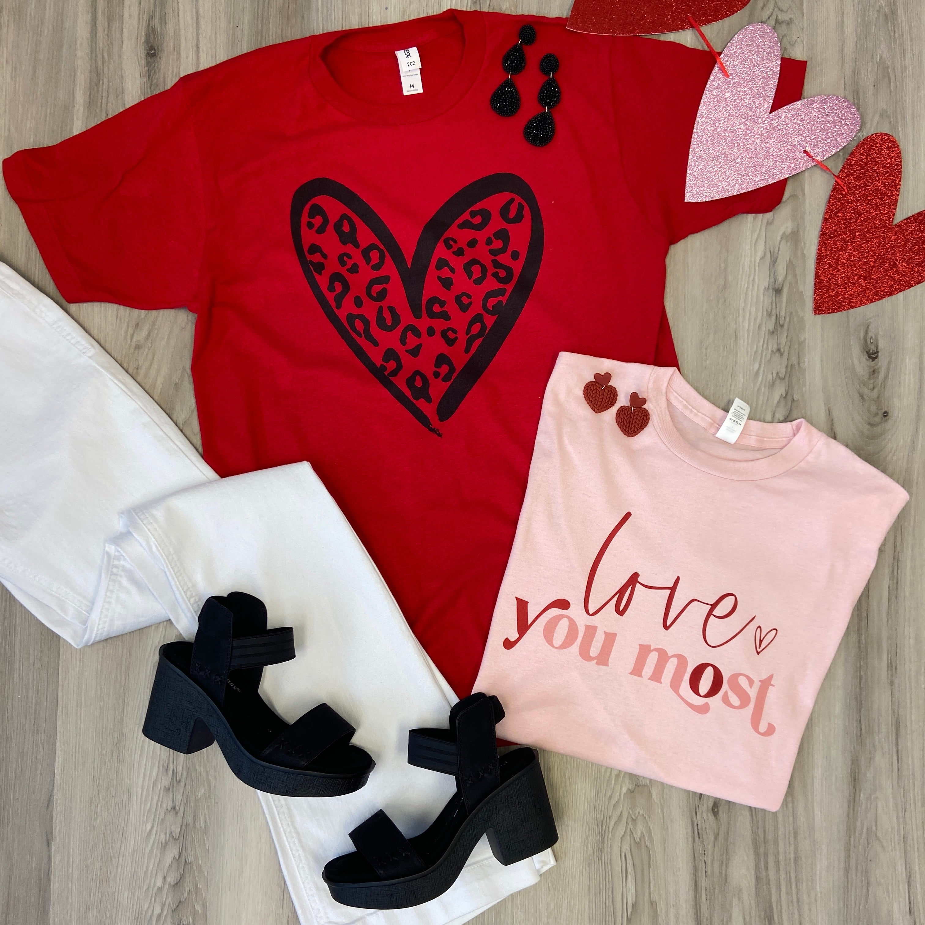 Leopard Heart Red Tee-Shop-Womens-Boutique-Clothing