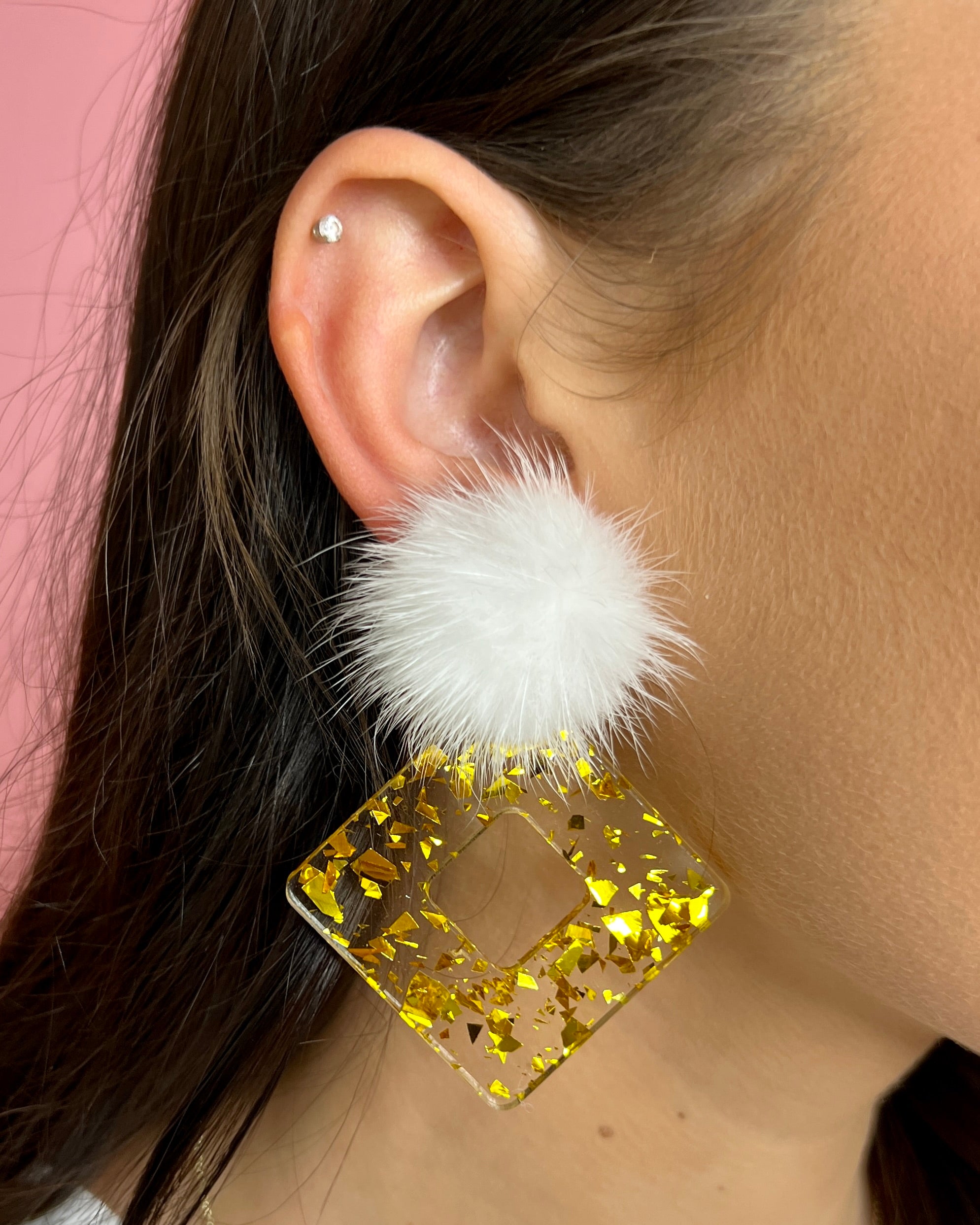 Golden Girl Diamond Puff Earrings-Regular-Shop-Womens-Boutique-Clothing