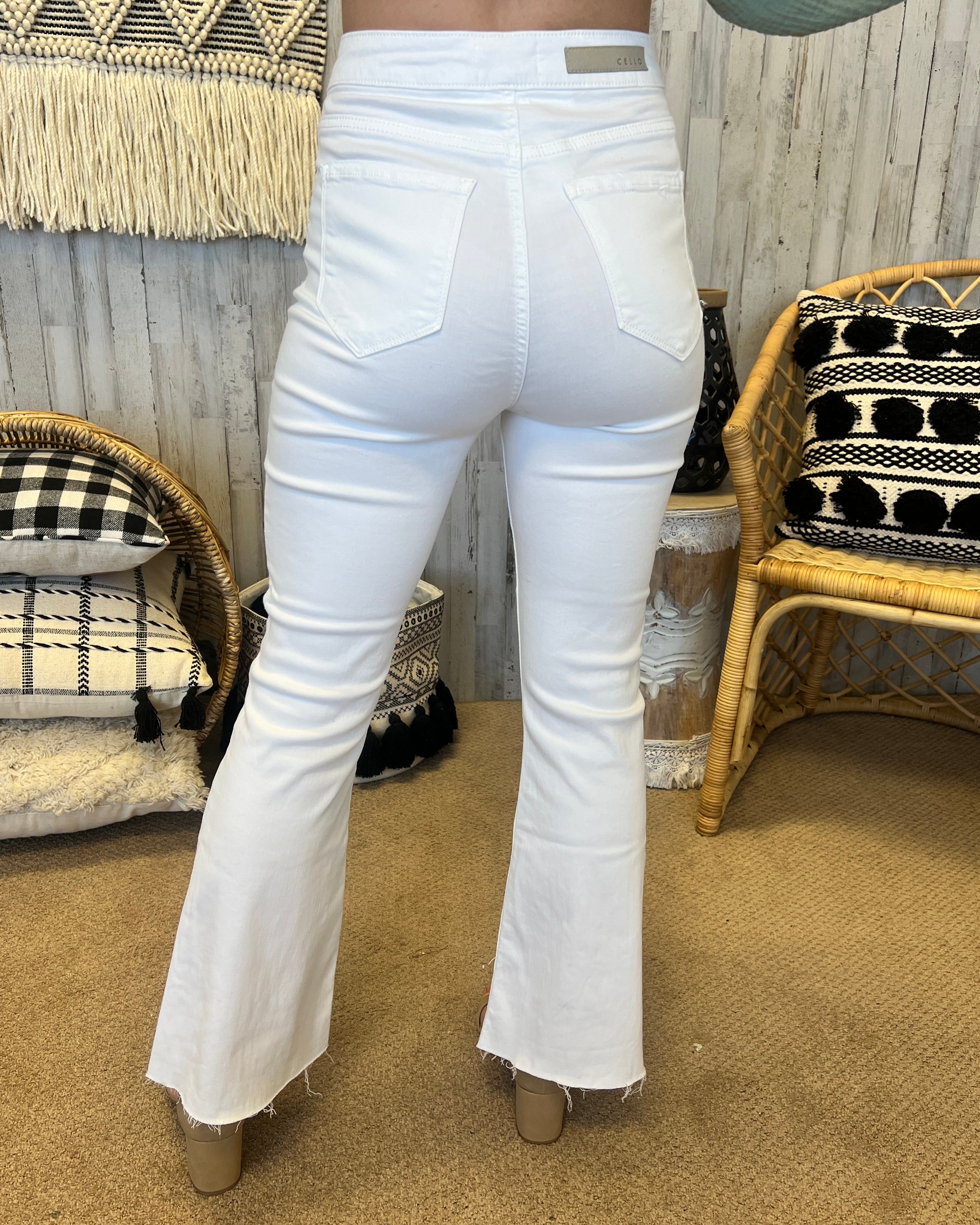 So They Say White High Rise Crop Flare Jeans-Shop-Womens-Boutique-Clothing