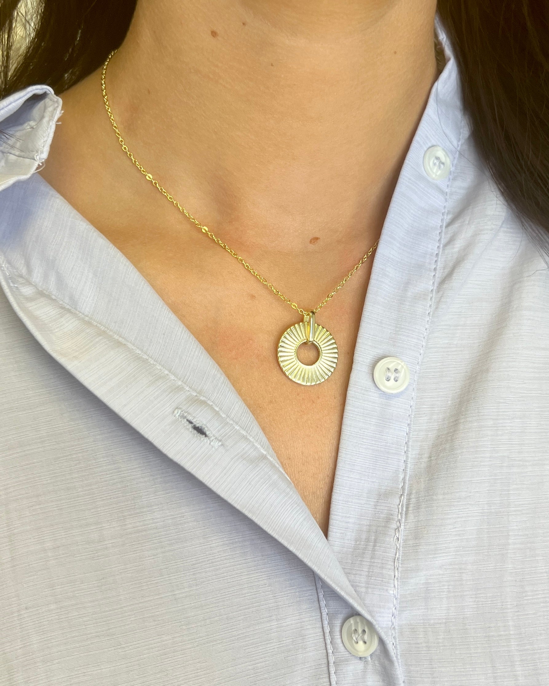 I’m a Fan Dainty Gold Fan Pendant Necklace-Shop-Womens-Boutique-Clothing