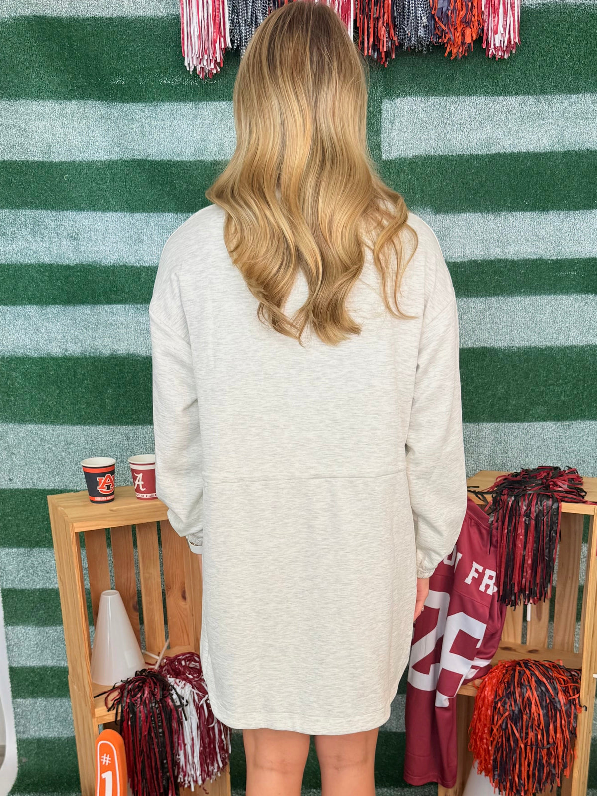 Sweet Stroll H. White Half Zip Dress-Shop-Womens-Boutique-Clothing