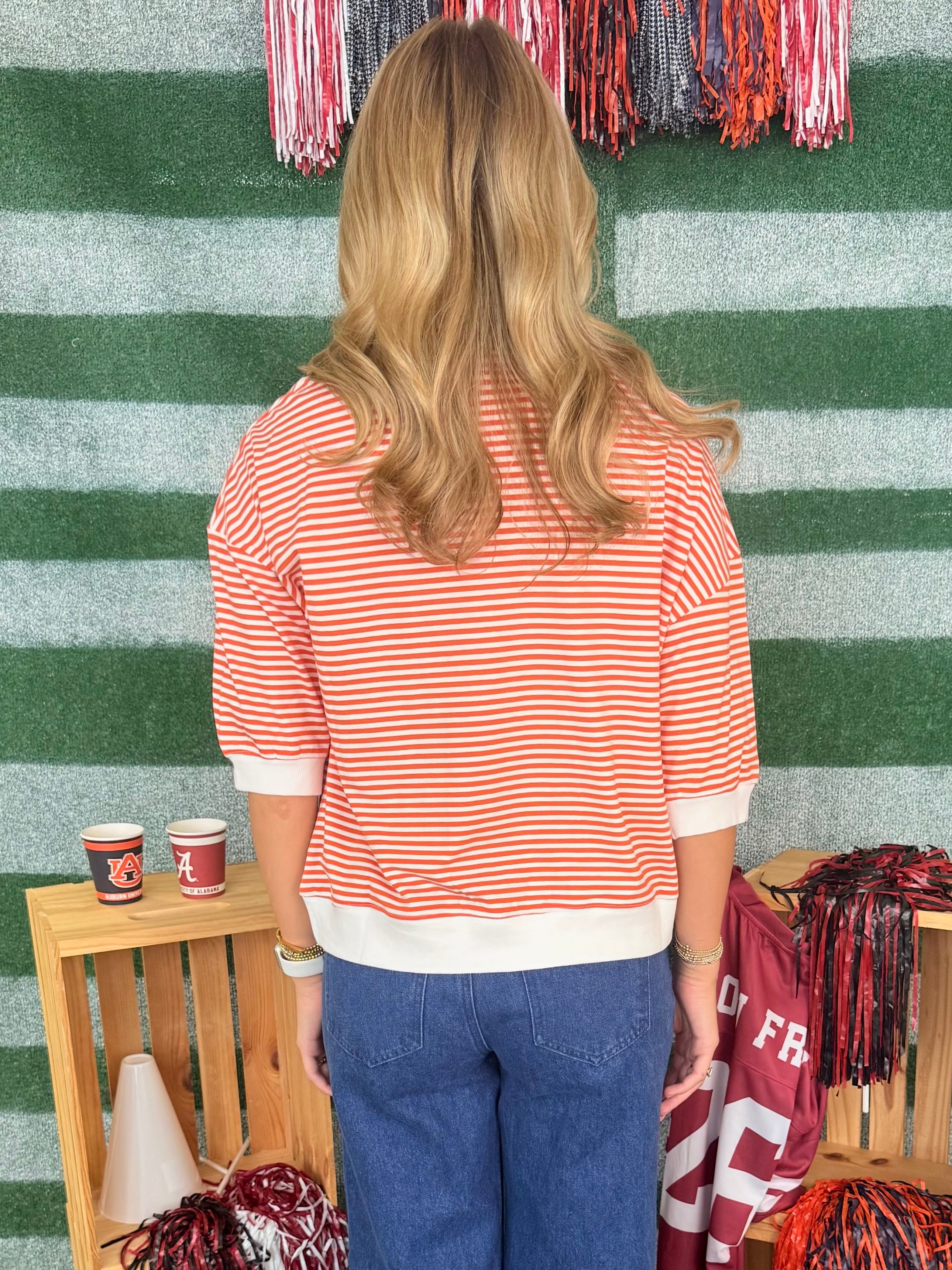 Stay Near Orange Striped Top-Shop-Womens-Boutique-Clothing