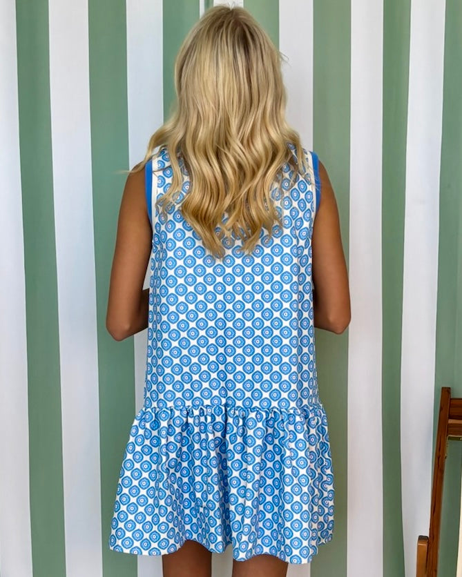 Places To Be Blue Floral Print Dress-Shop-Womens-Boutique-Clothing