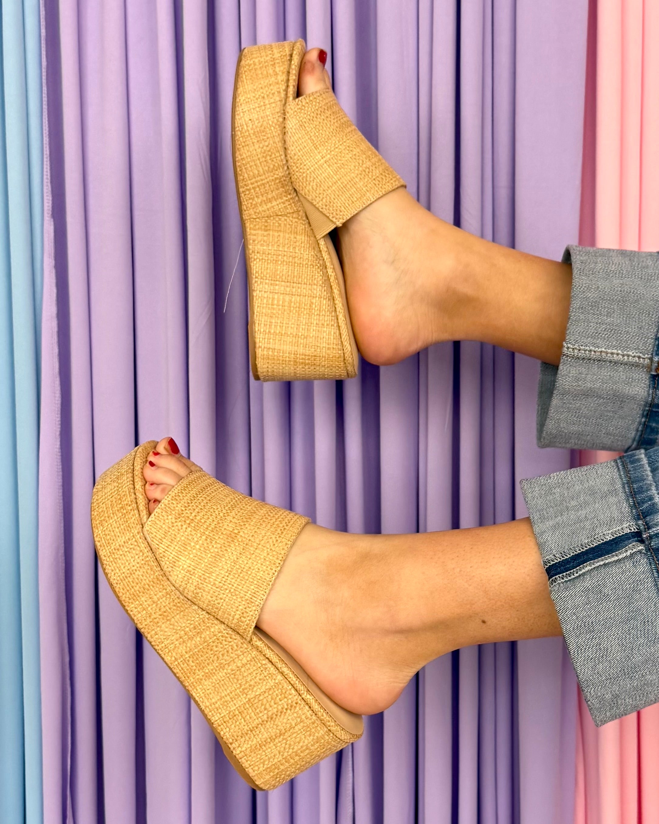 Bea Natural Raffia Slide Wedge-Shop-Womens-Boutique-Clothing