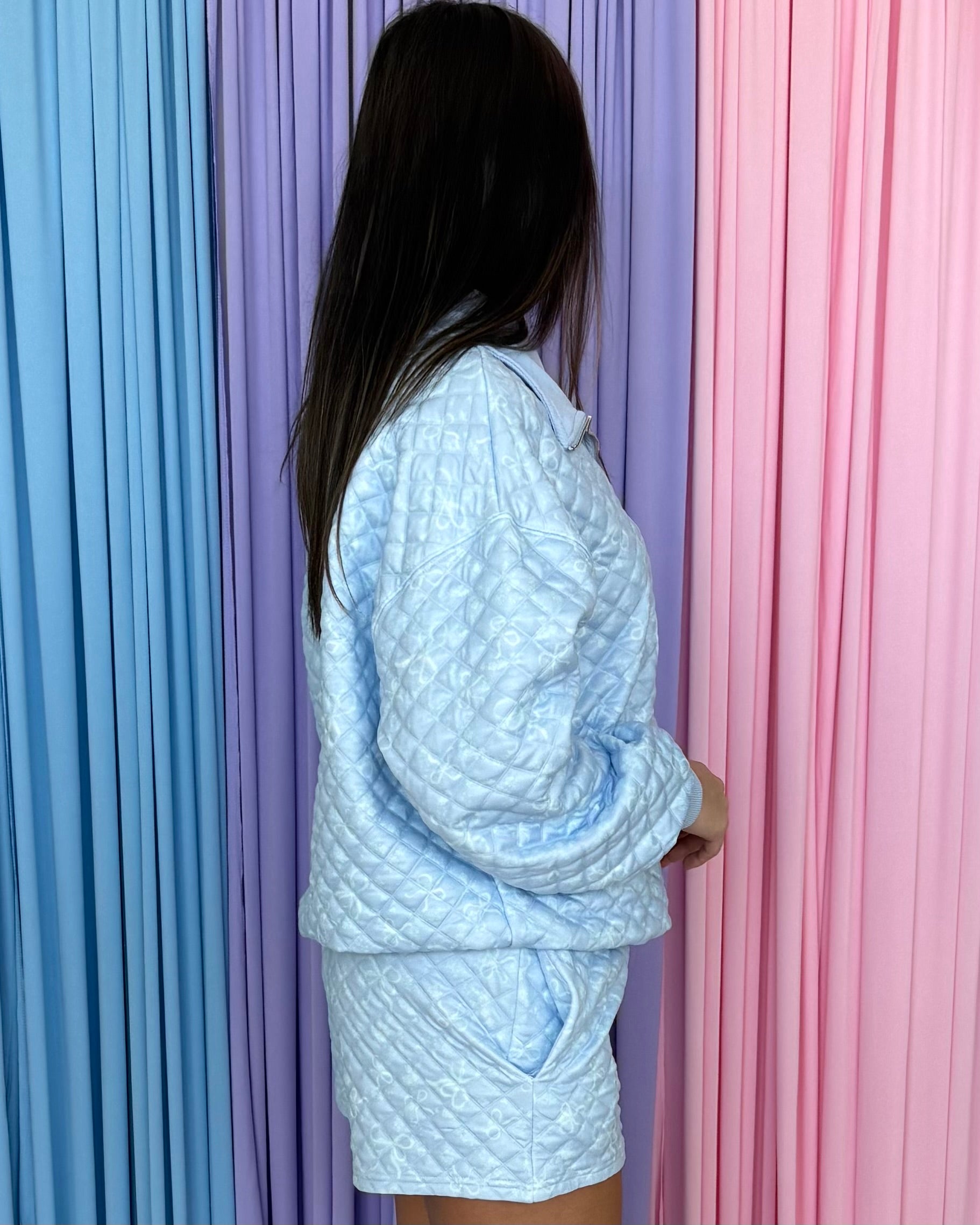 Sweet Escape Light Blue Quilted Top & Shorts Set-Shop-Womens-Boutique-Clothing