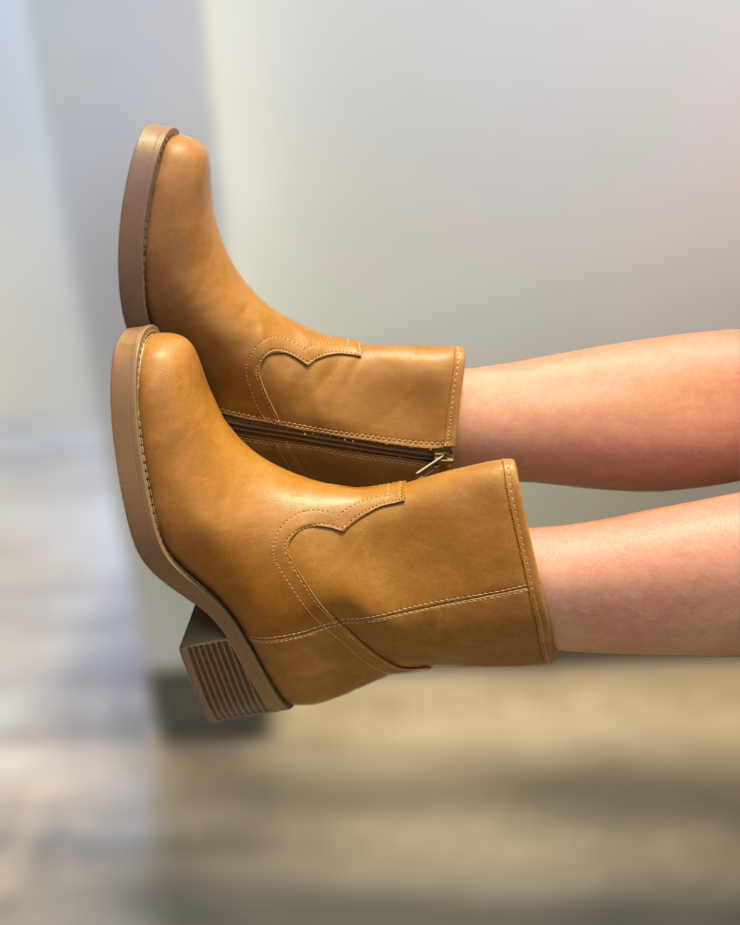 Aurora Dk Natural Western Ankle Boot-Shop-Womens-Boutique-Clothing