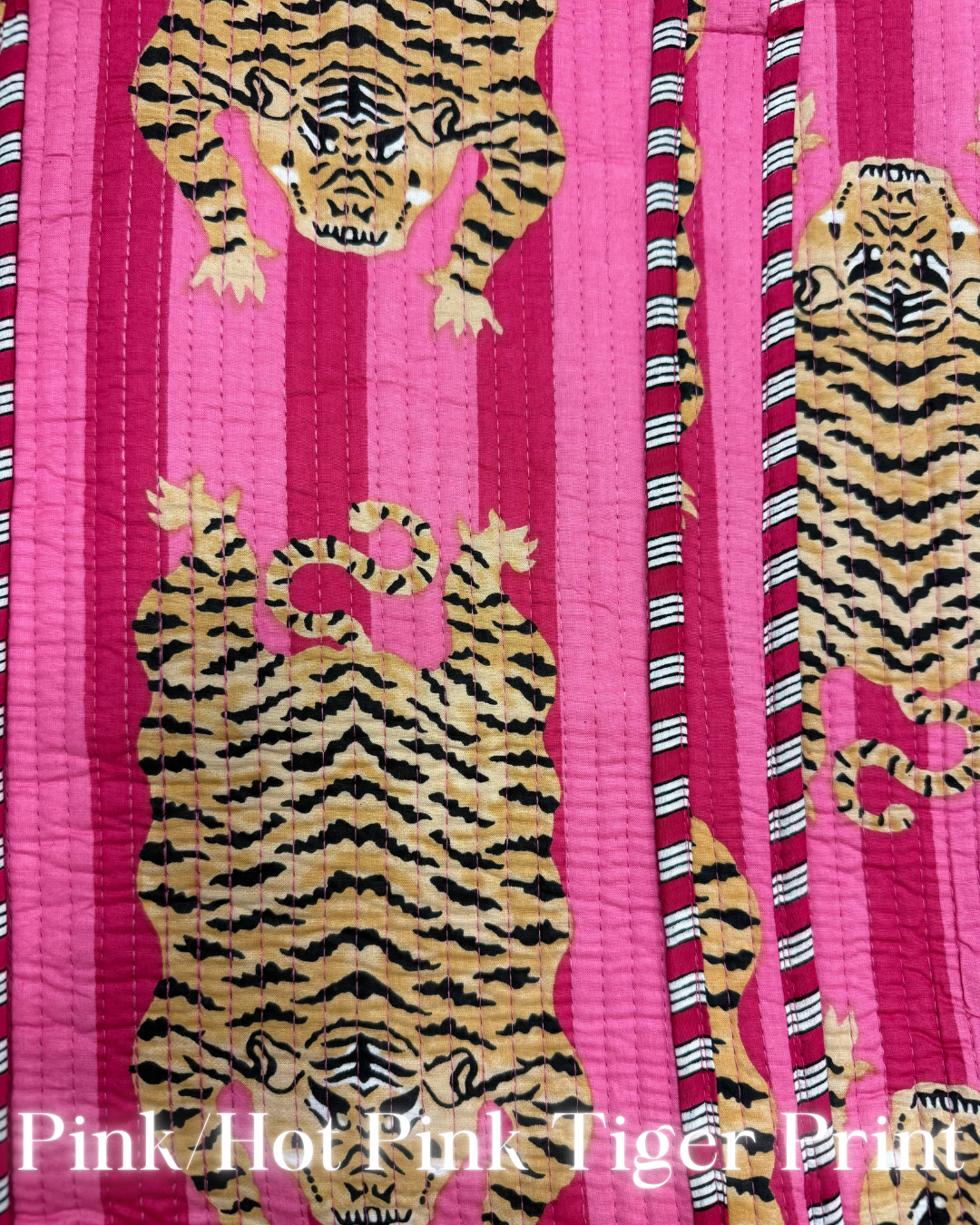 Printed Quilted Tote Bag-Pink/Hot Pink Tiger Print-Regular-Shop-Womens-Boutique-Clothing