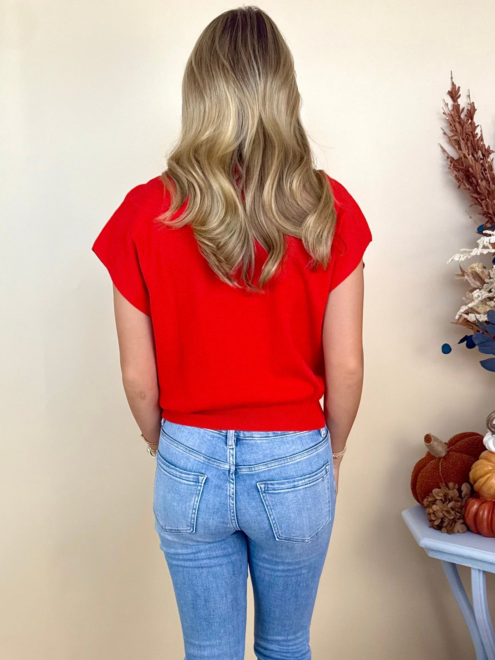 Daydream Tomato Mock Neck Sweater-Shop-Womens-Boutique-Clothing