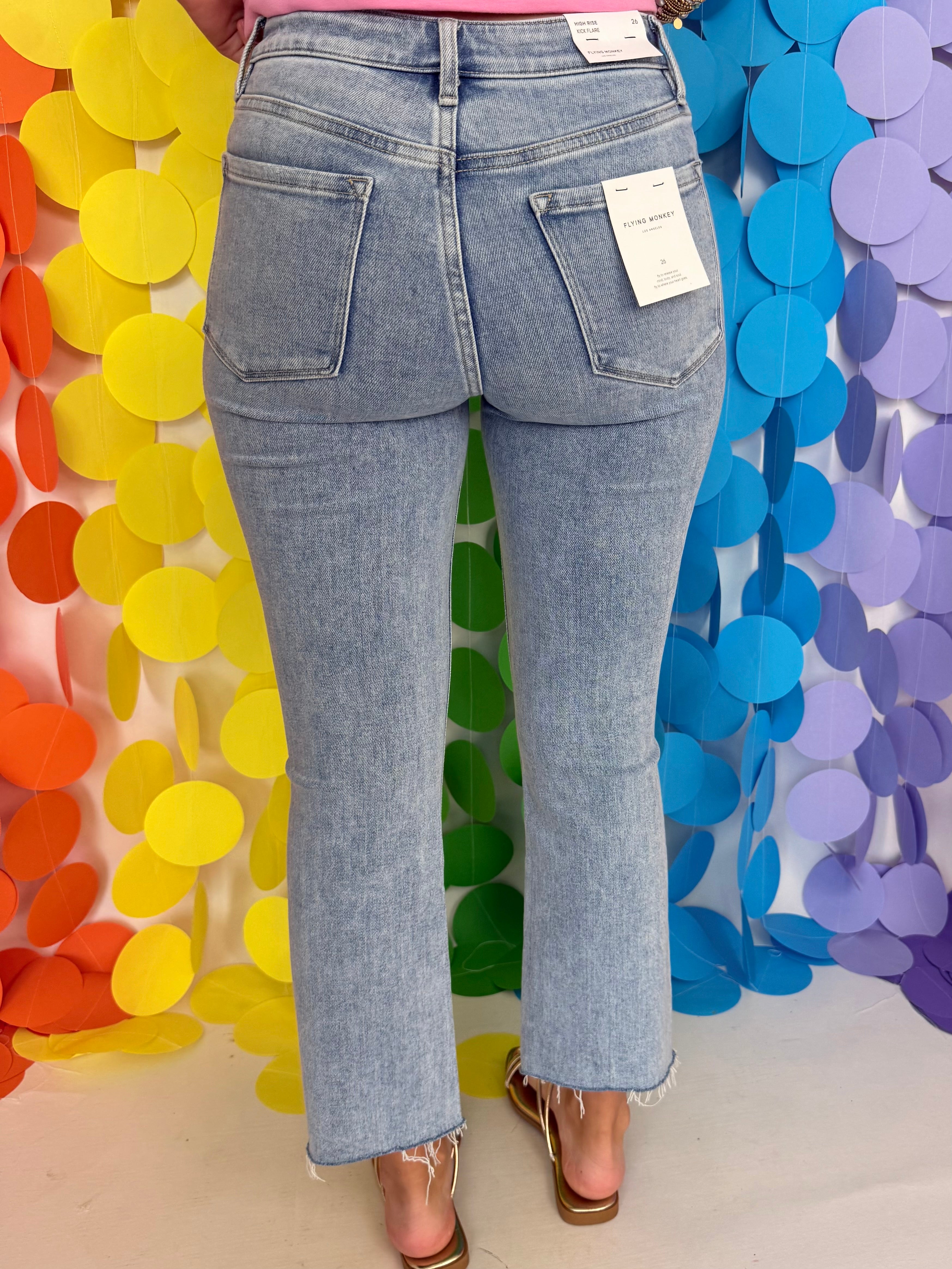 Playful Pop High Rise Kick Flare Jeans-Shop-Womens-Boutique-Clothing