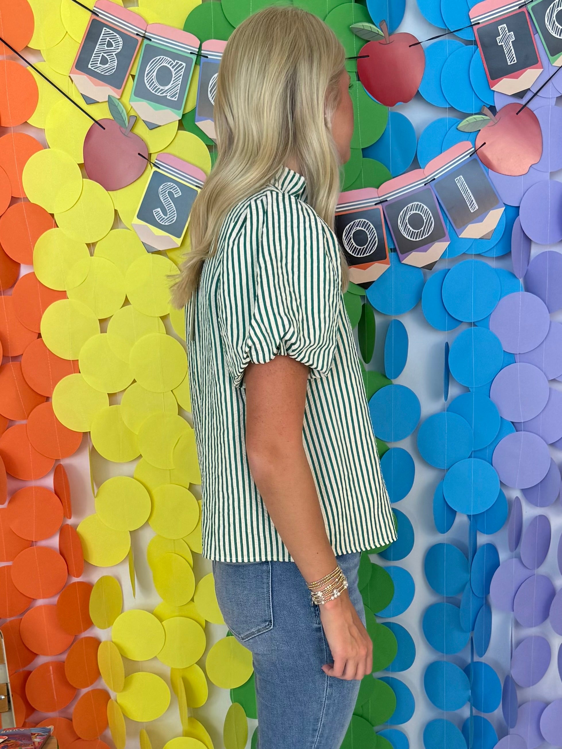 Pretty Please Green Button Down Top-Shop-Womens-Boutique-Clothing