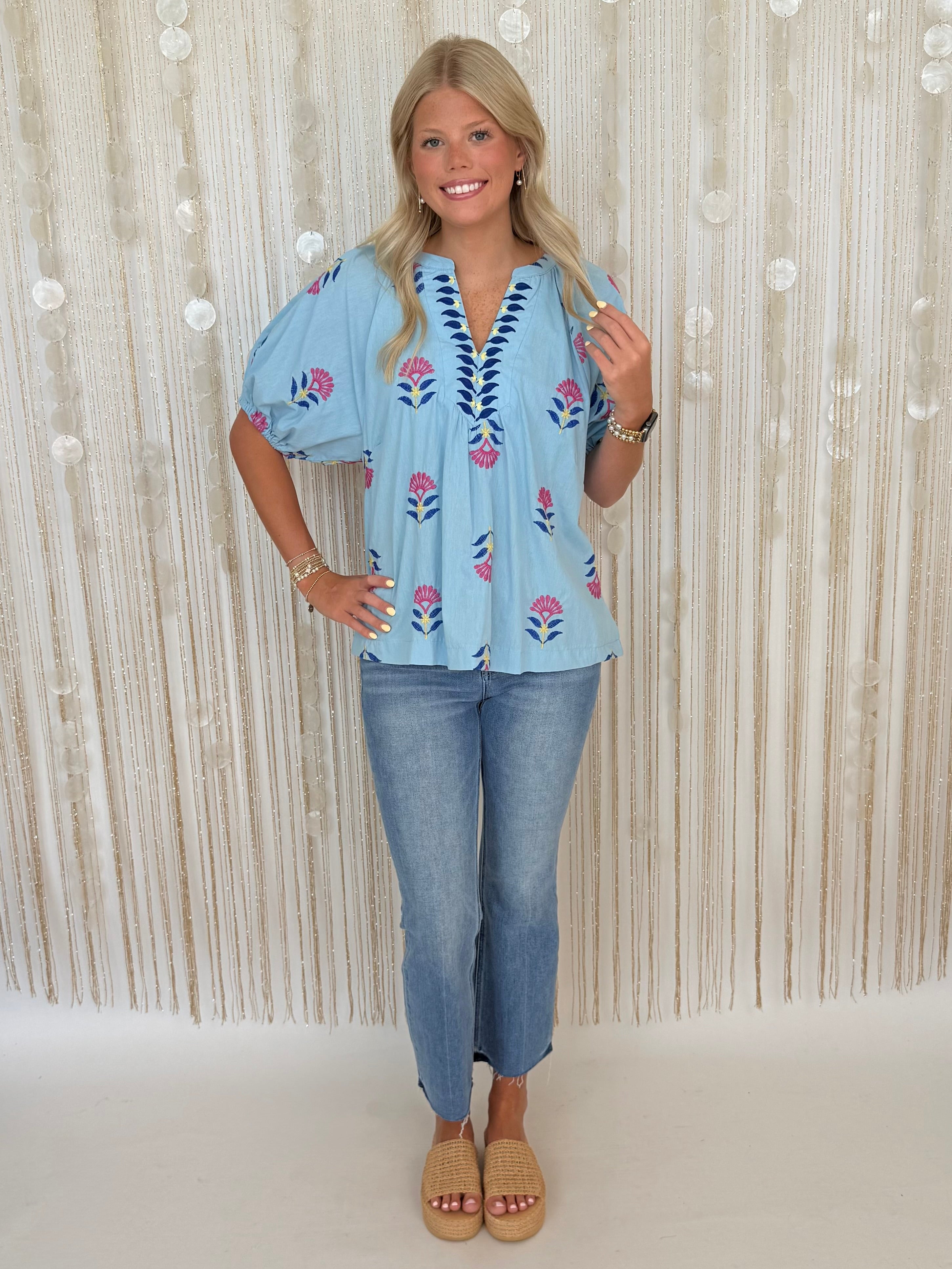 New Start Peri Blue Top-Shop-Womens-Boutique-Clothing