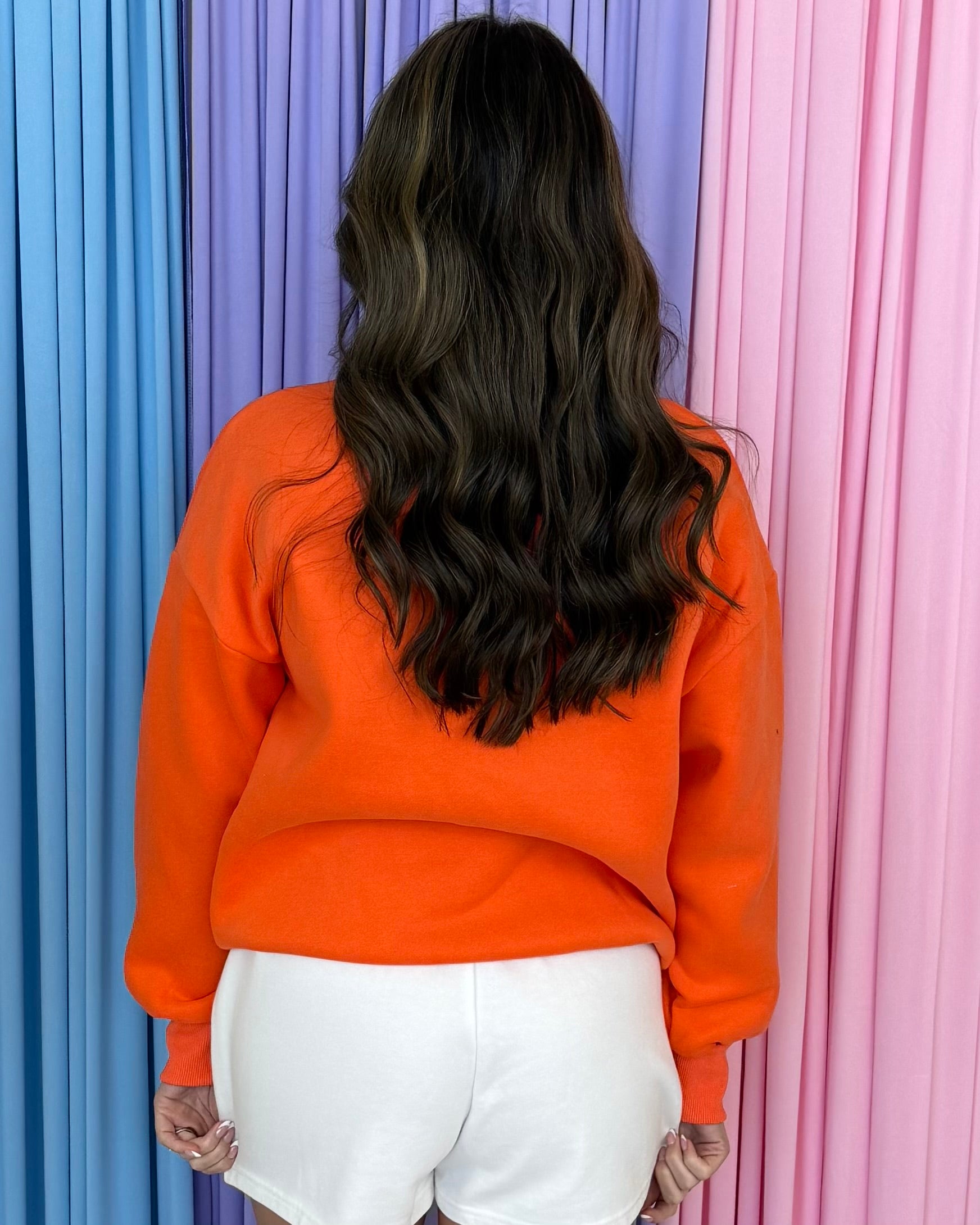 LULU MAC Orange Sweatshirt-Shop-Womens-Boutique-Clothing