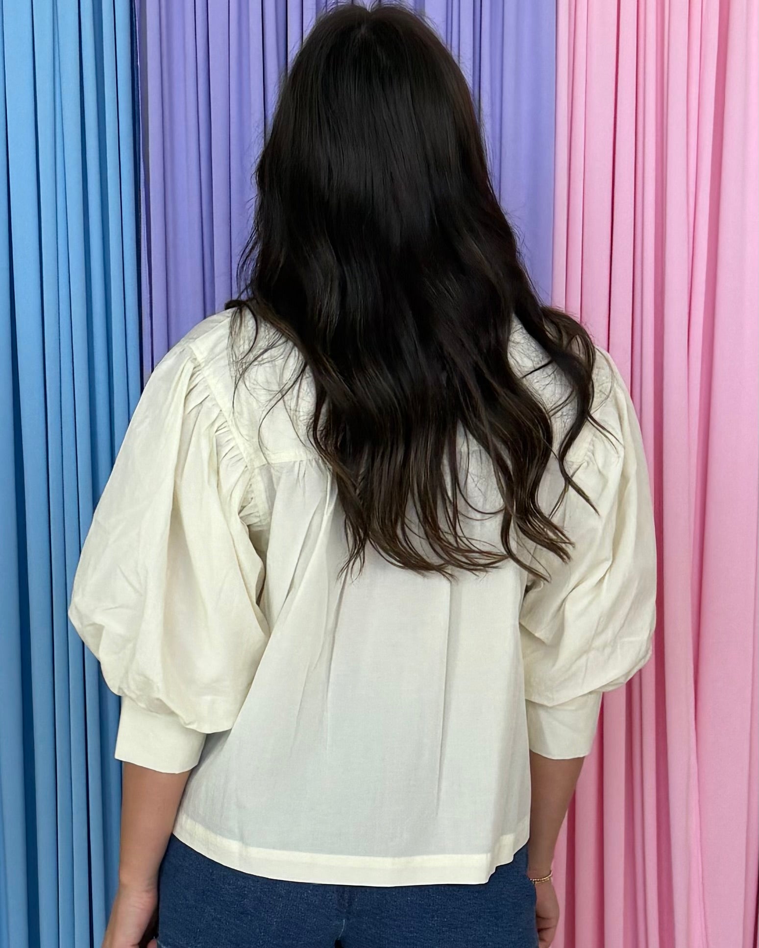 Sweet Intentions Butter Cream Button Down Top-Shop-Womens-Boutique-Clothing