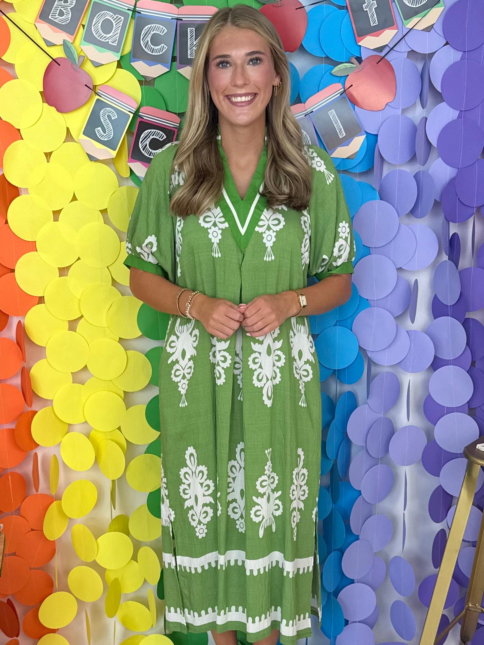 Wishful Thinking Green Two Tone Midi Dress-Shop-Womens-Boutique-Clothing