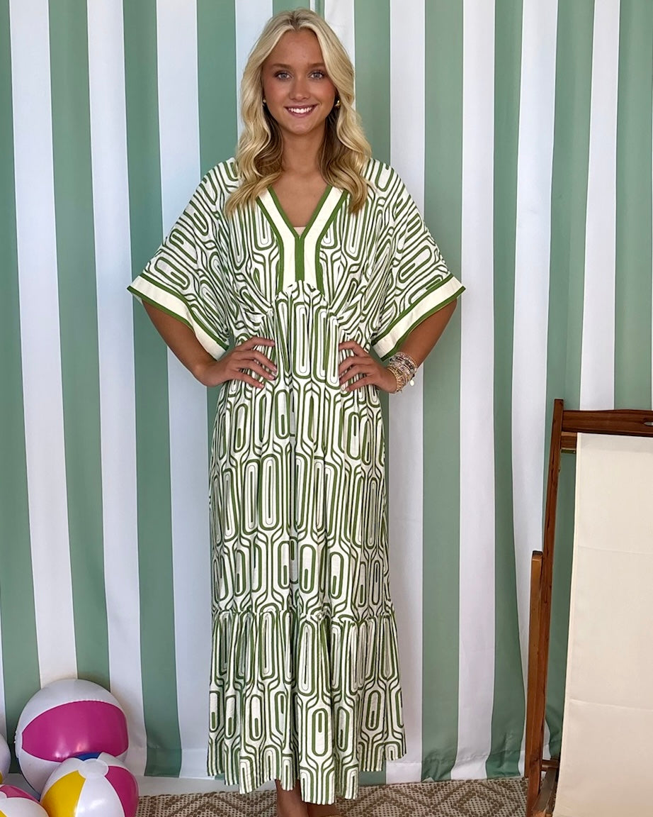 All Along Olive Abstract V Maxi Dress-Shop-Womens-Boutique-Clothing