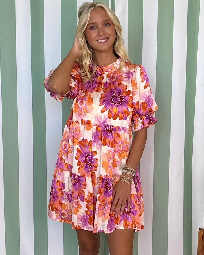All Attention Lilac Mix Floral Dress-Shop-Womens-Boutique-Clothing