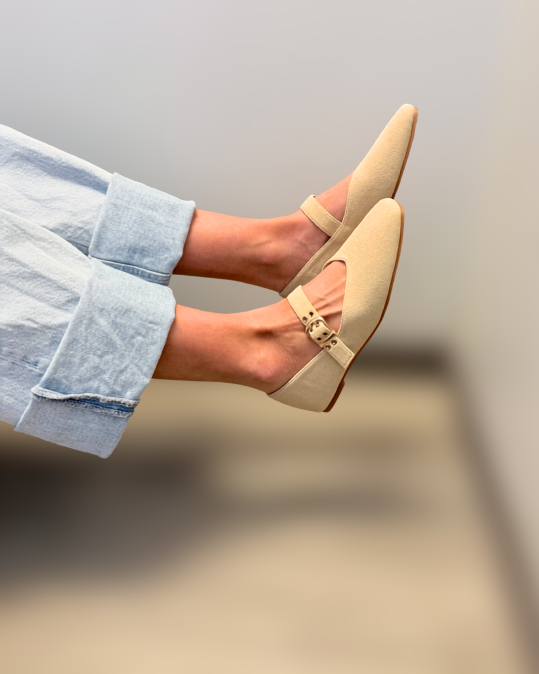 Eliana Oatmeal Strap Mary Jane Flat-Shop-Womens-Boutique-Clothing