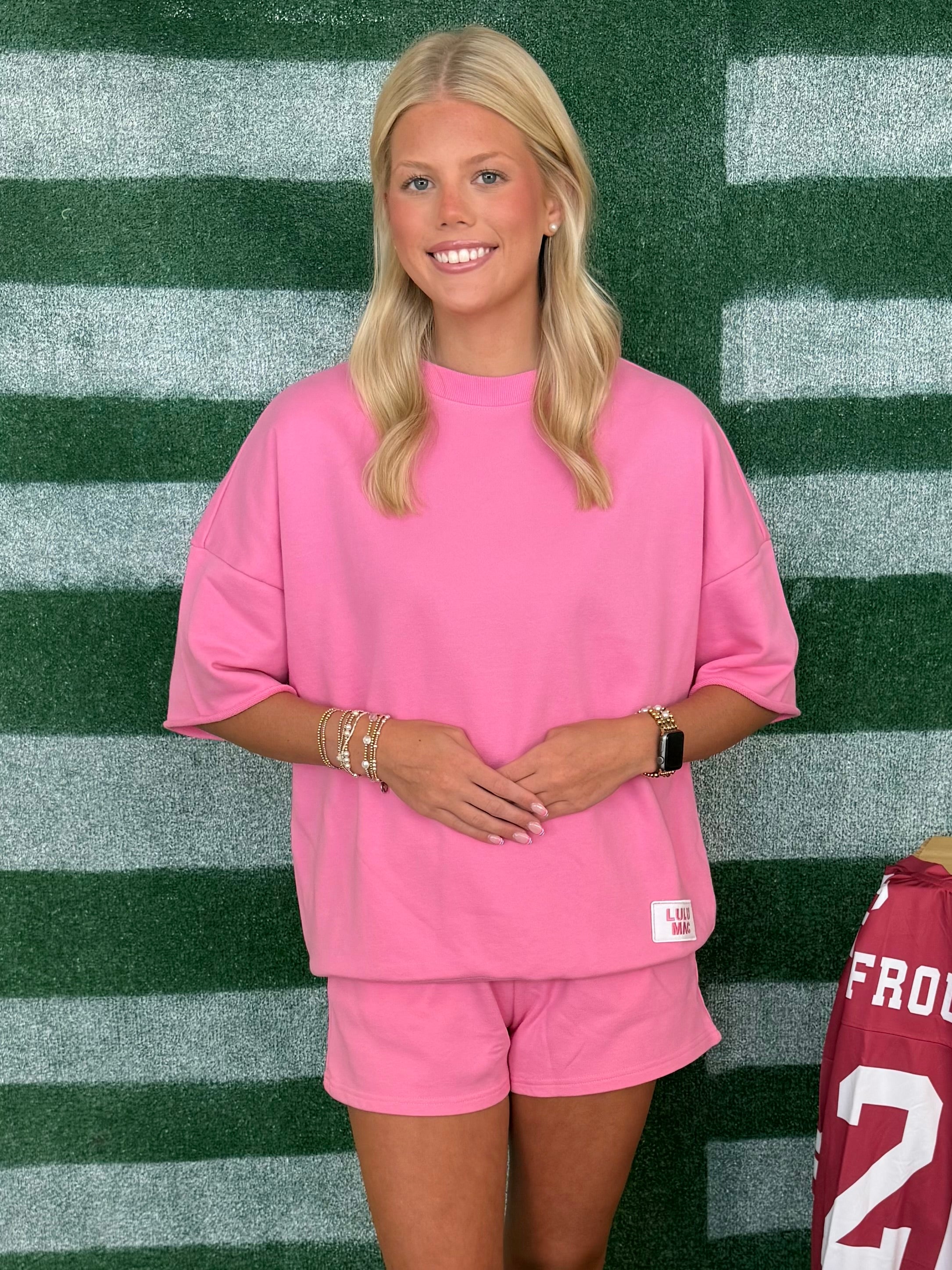 Lulu Mac Bubblegum SS Terry Cloth Top-Shop-Womens-Boutique-Clothing