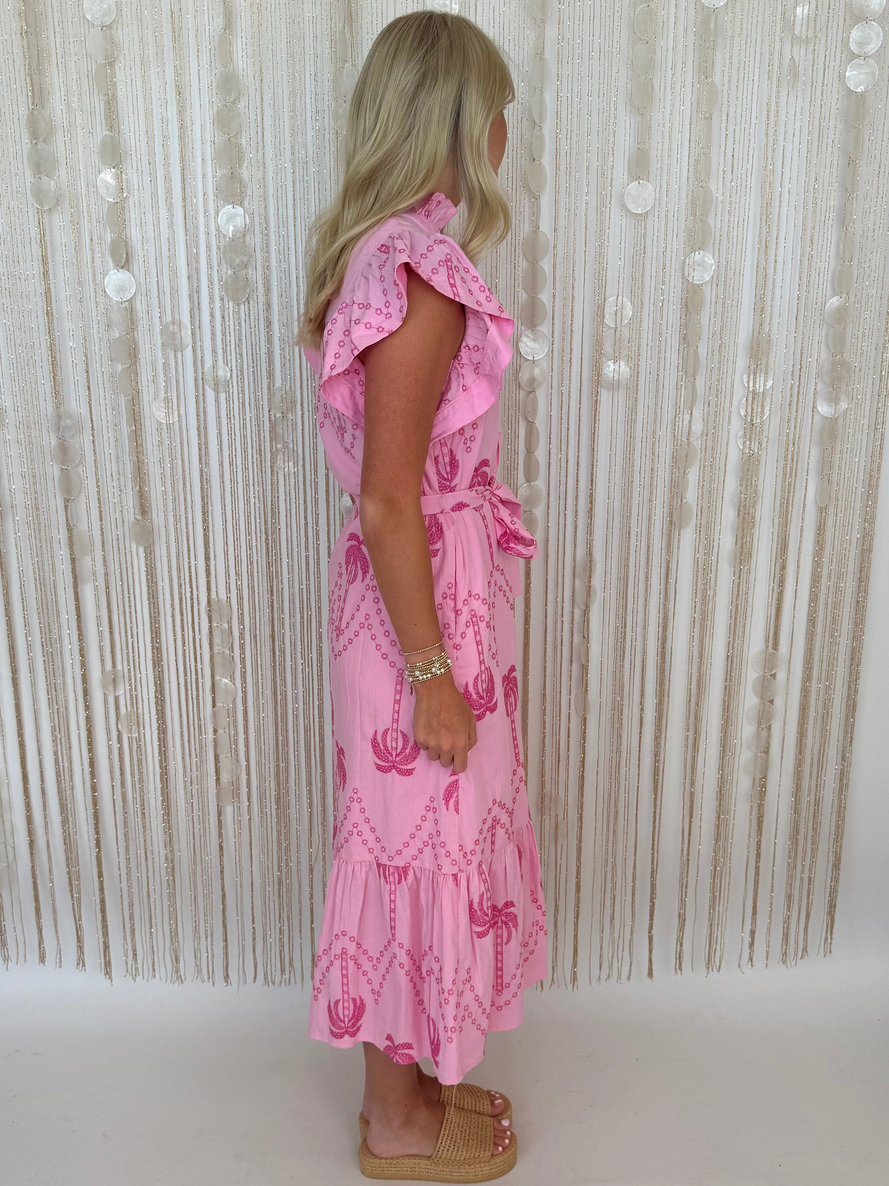 Desert Bloom Pink Palm Tree Dress-Shop-Womens-Boutique-Clothing
