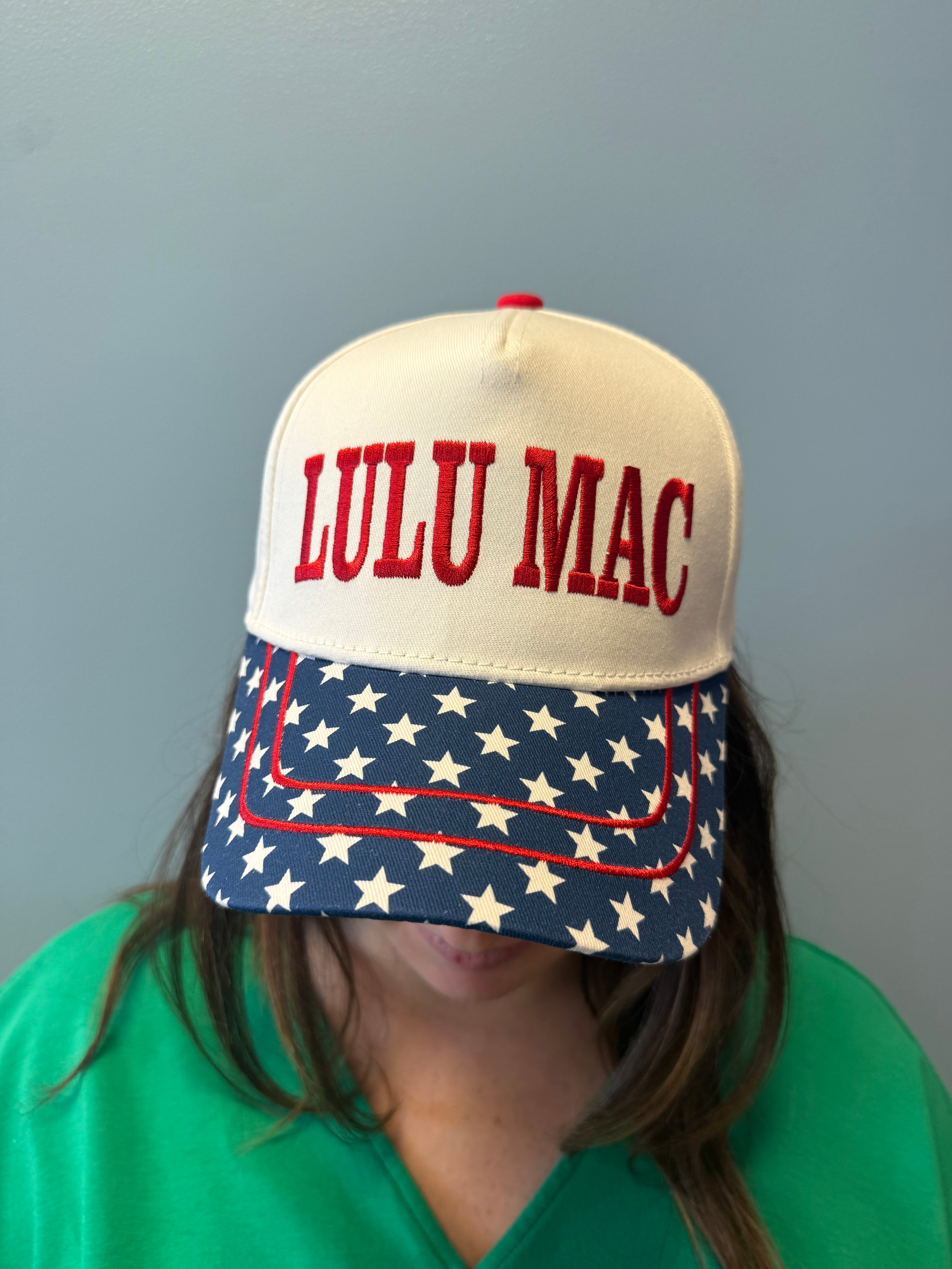 LULU MAC Red Stitch Navy Bill Hat-Shop-Womens-Boutique-Clothing